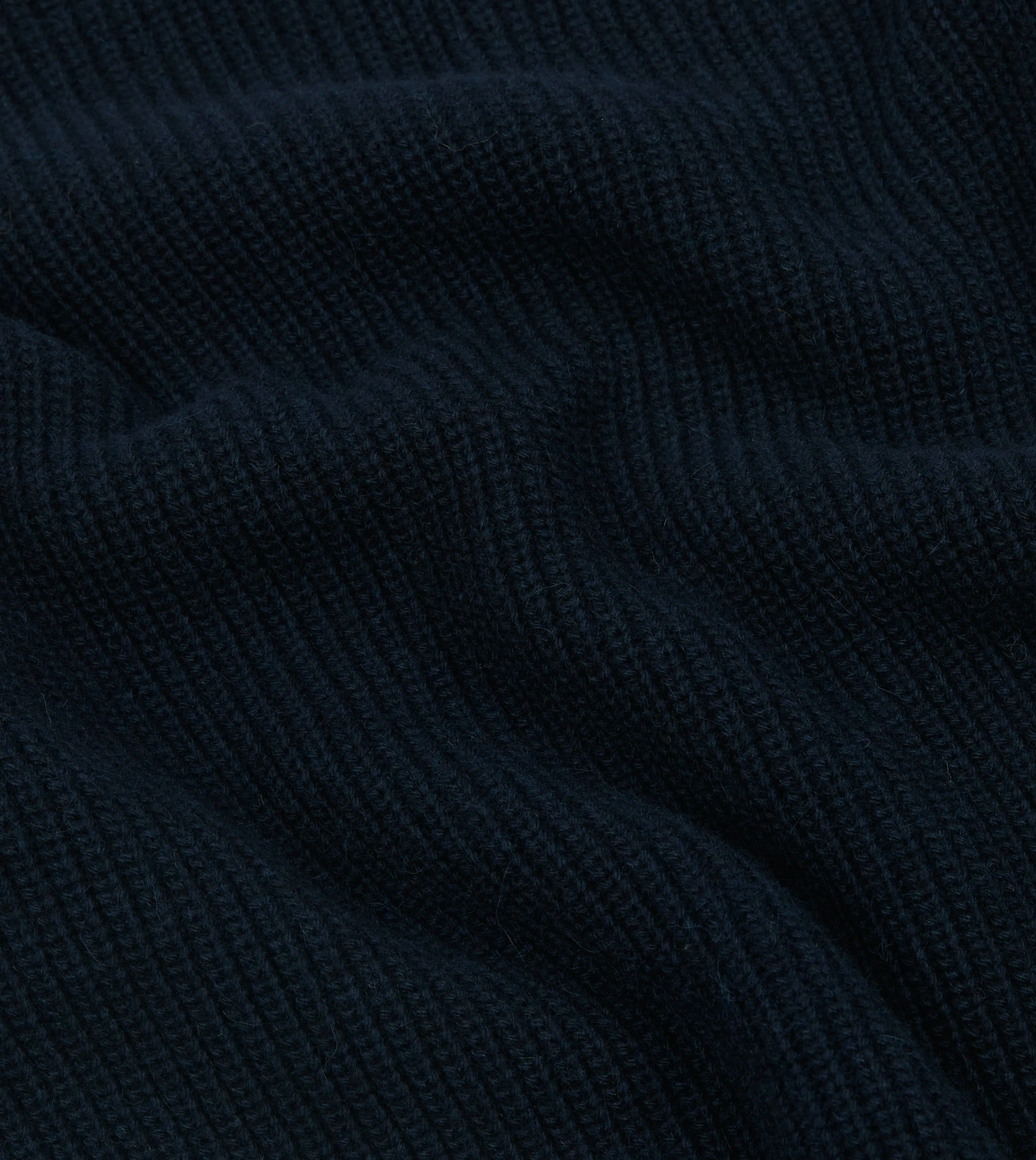 Navy Alpaca Lambswool Ribbed Integral Collar Jumper sold by Drake's London product image thumbnail 2