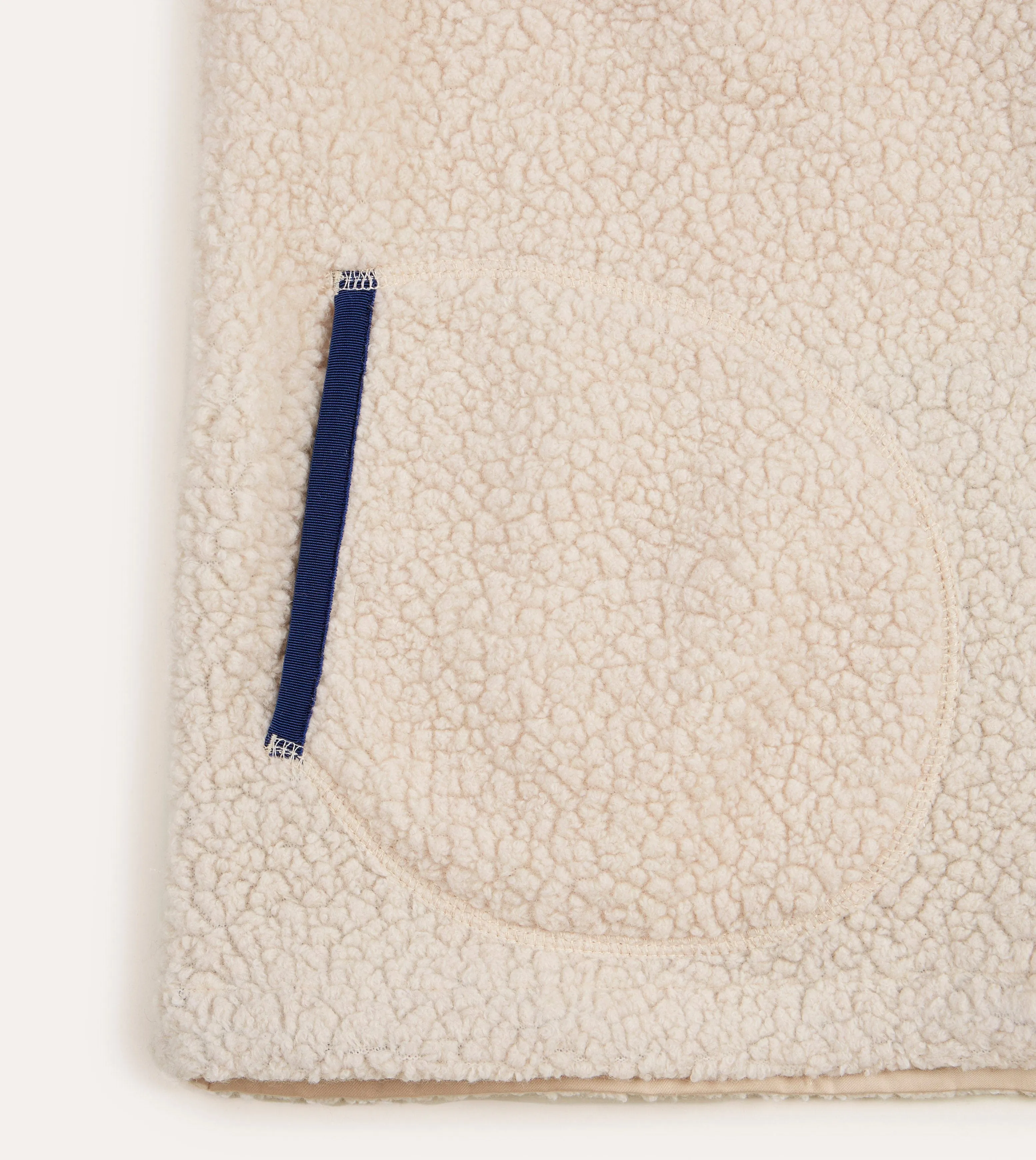 Ecru Boucle Wool Zip Fleece Vest sold by Drake's London product image thumbnail 4