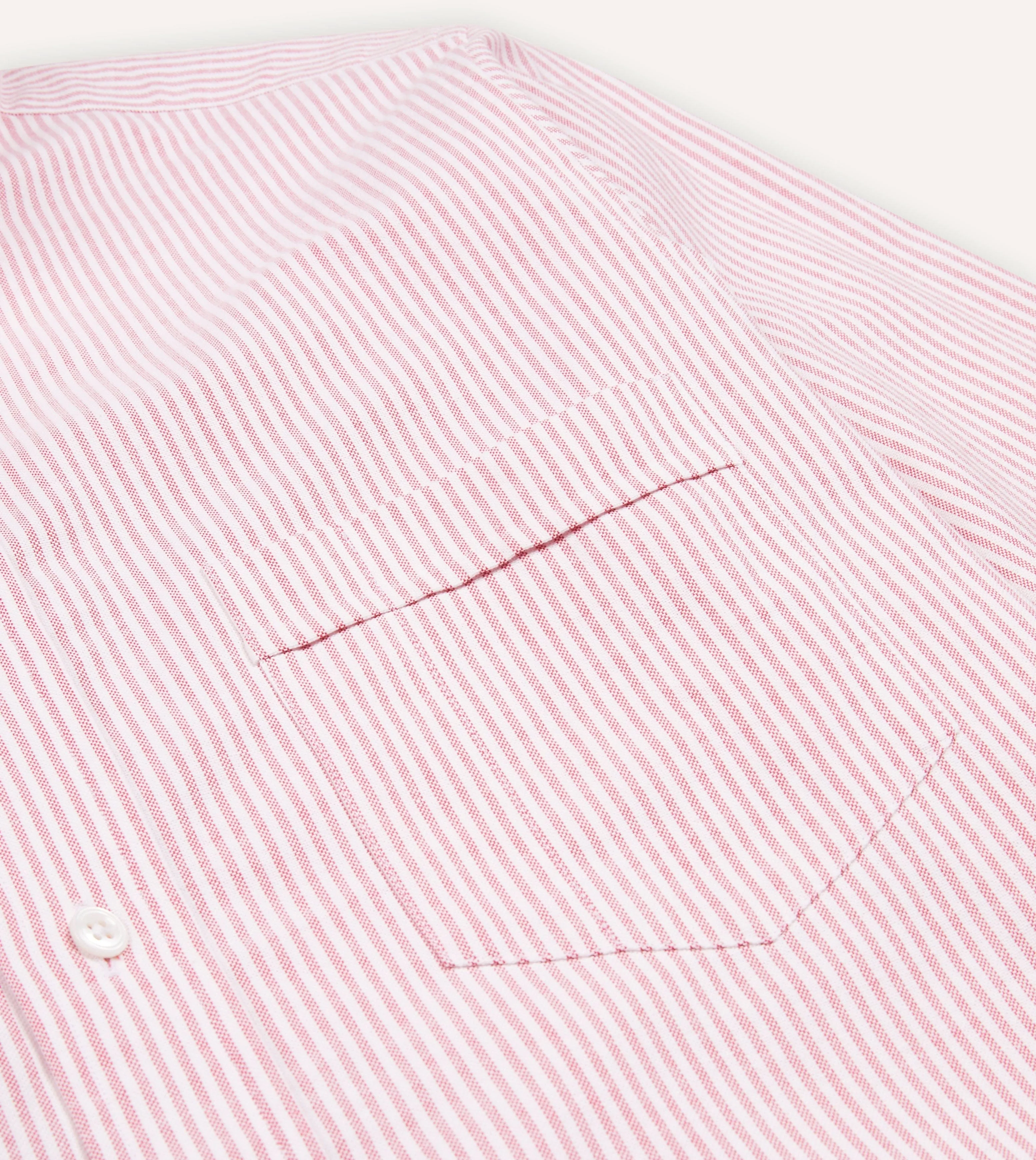 Pink Ticking Stripe Cotton Oxford Cloth Button-Down Shirt sold by Drake's London product image thumbnail 4