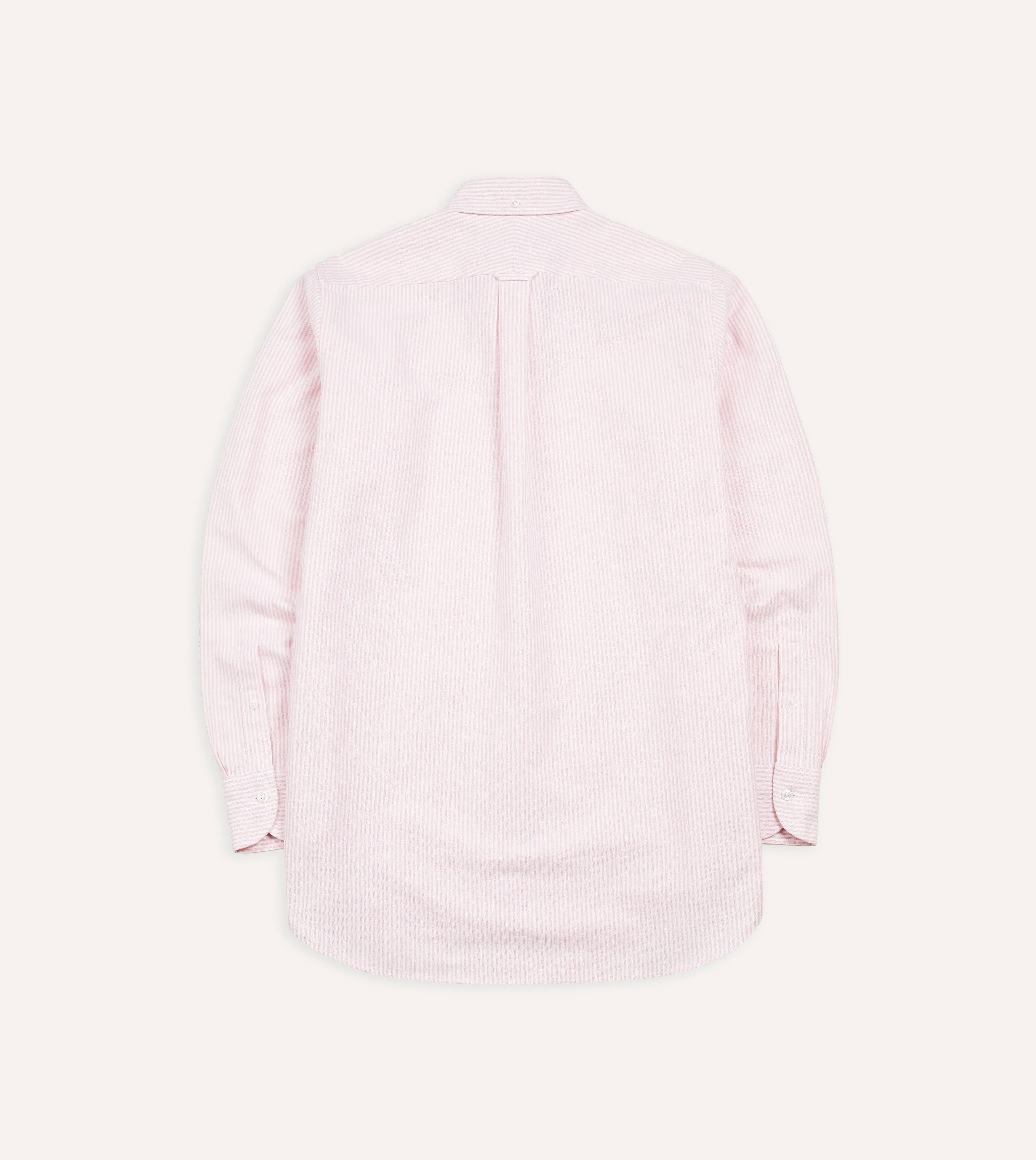 Pale Pink Ticking Stripe Cotton Oxford Cloth Button-Down Shirt sold by Drake's London product image thumbnail 5