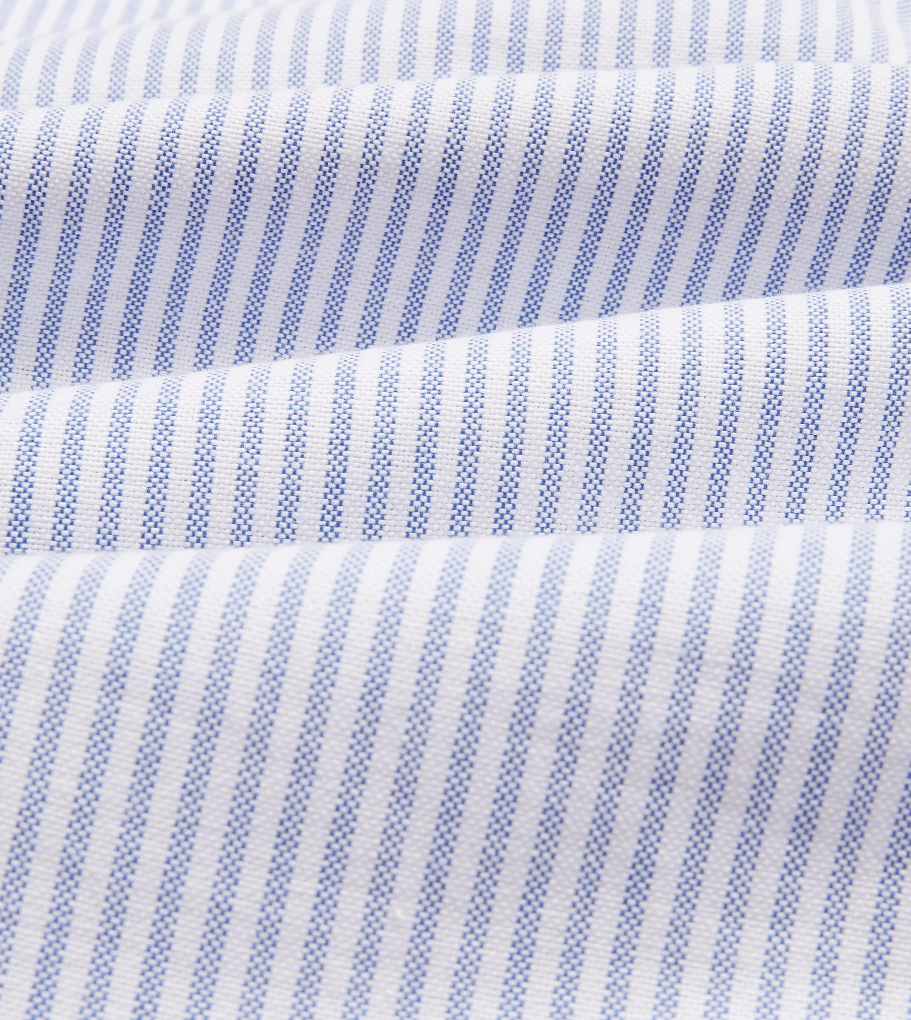 Blue Ticking Stripe Cotton Oxford Cloth Button-Down Shirt sold by Drake's London product image thumbnail 2
