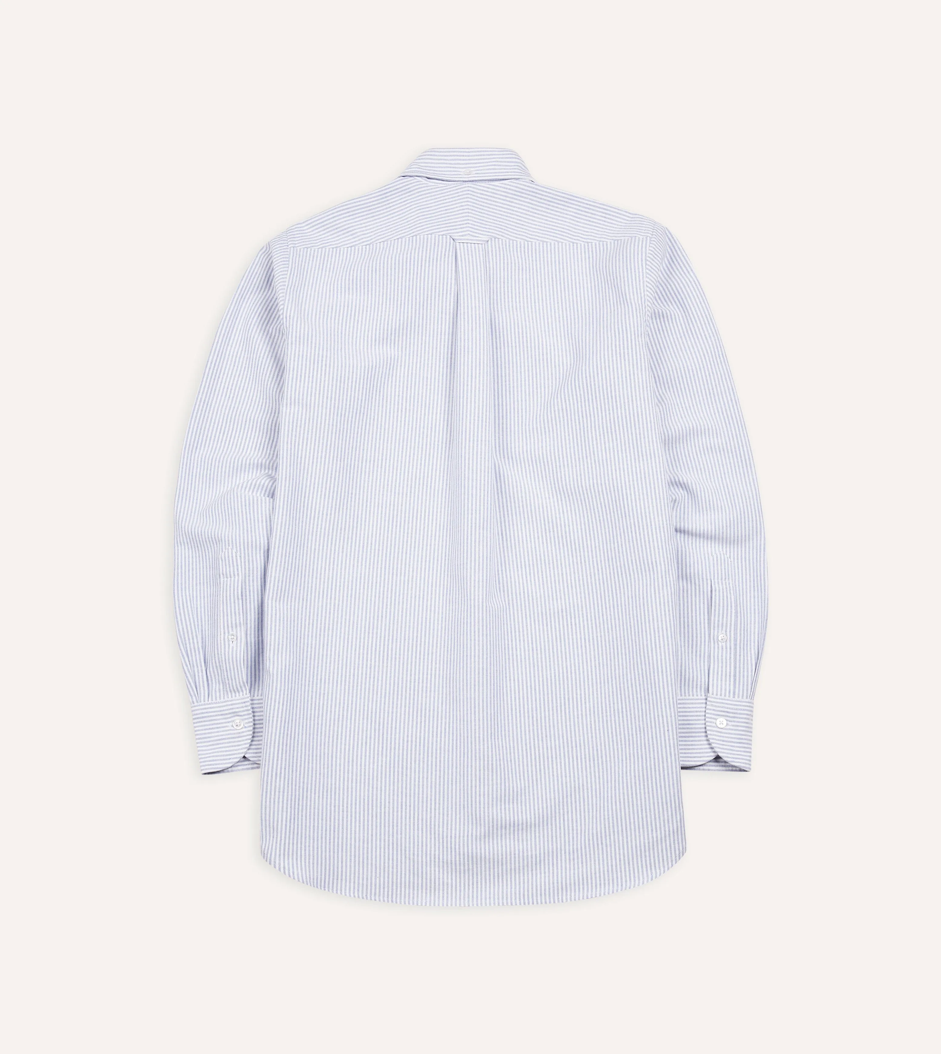 Blue Ticking Stripe Cotton Oxford Cloth Button-Down Shirt sold by Drake's London product image thumbnail 5
