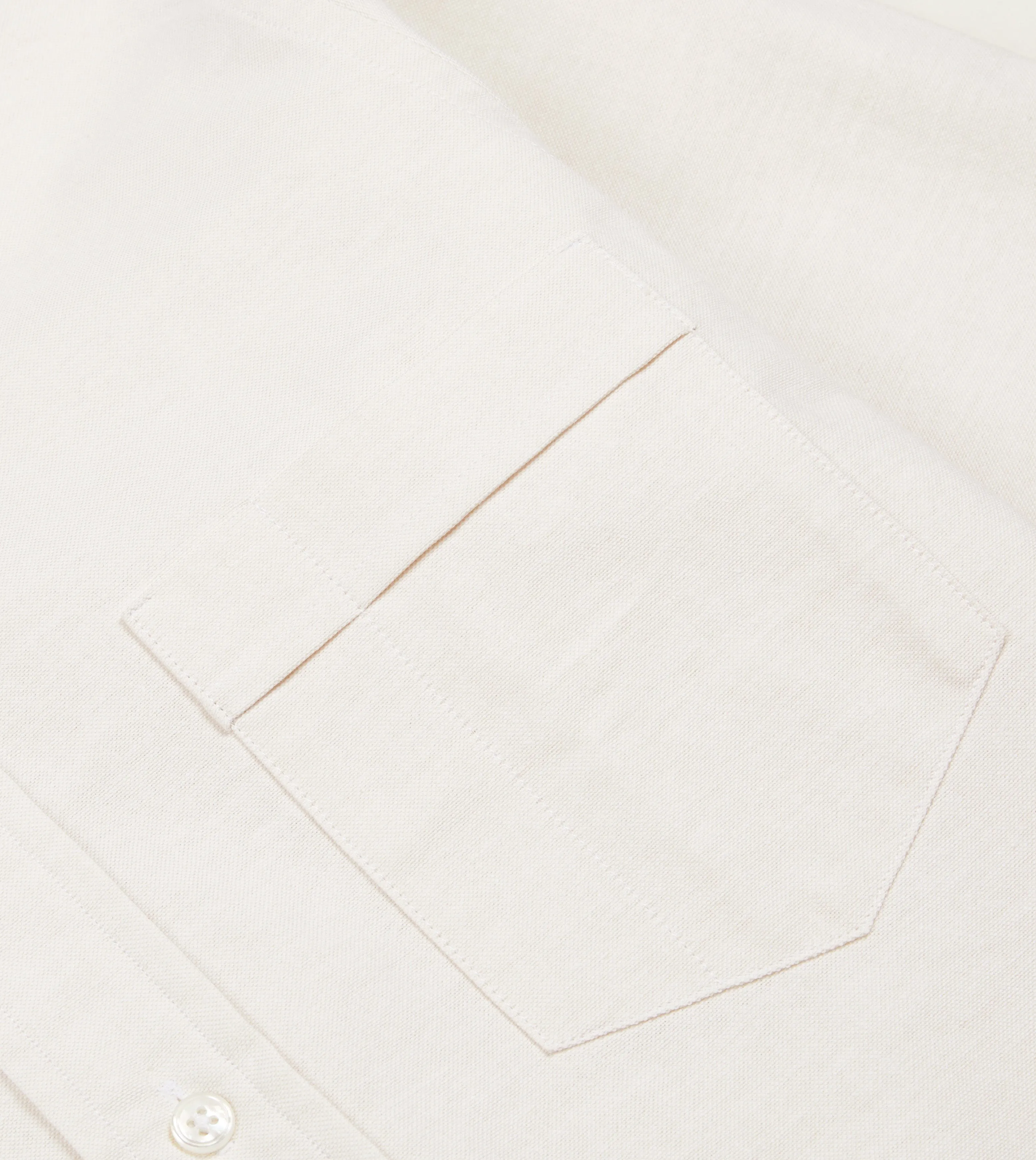Cream Cotton Oxford Cloth Button-Down Shirt sold by Drake's London product image thumbnail 4