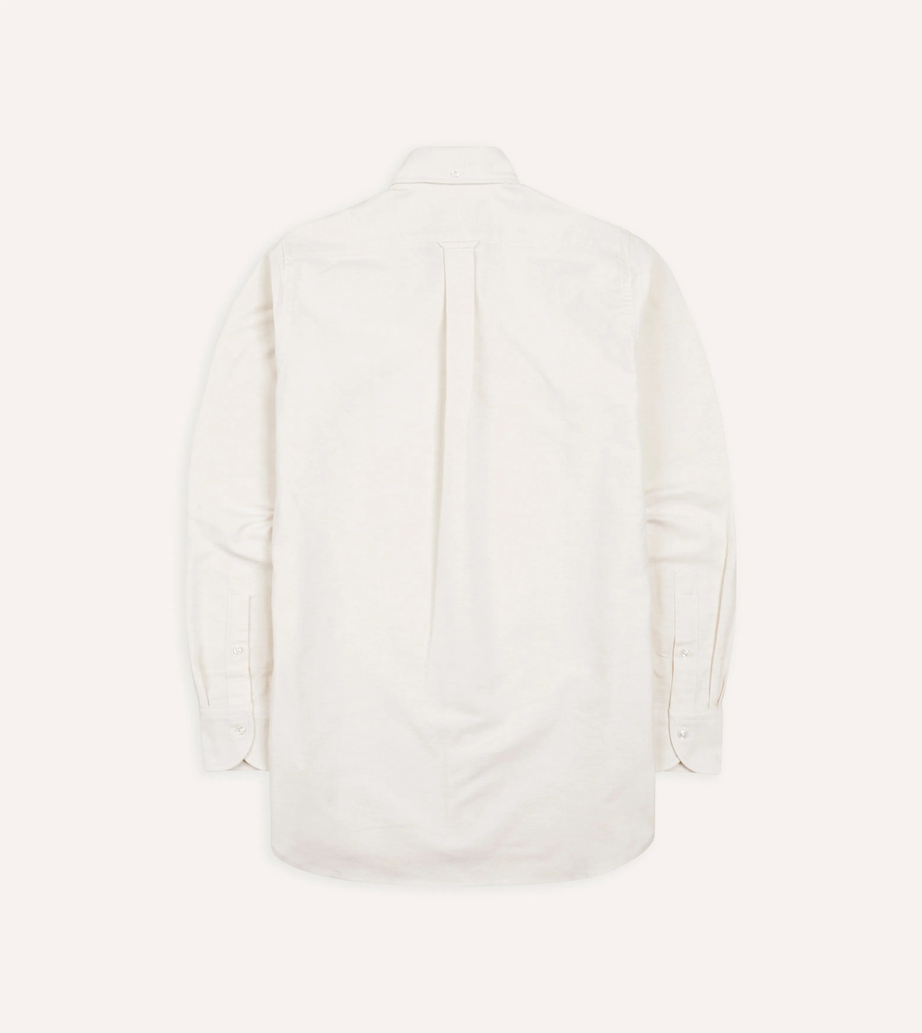 Cream Cotton Oxford Cloth Button-Down Shirt sold by Drake's London product image thumbnail 5