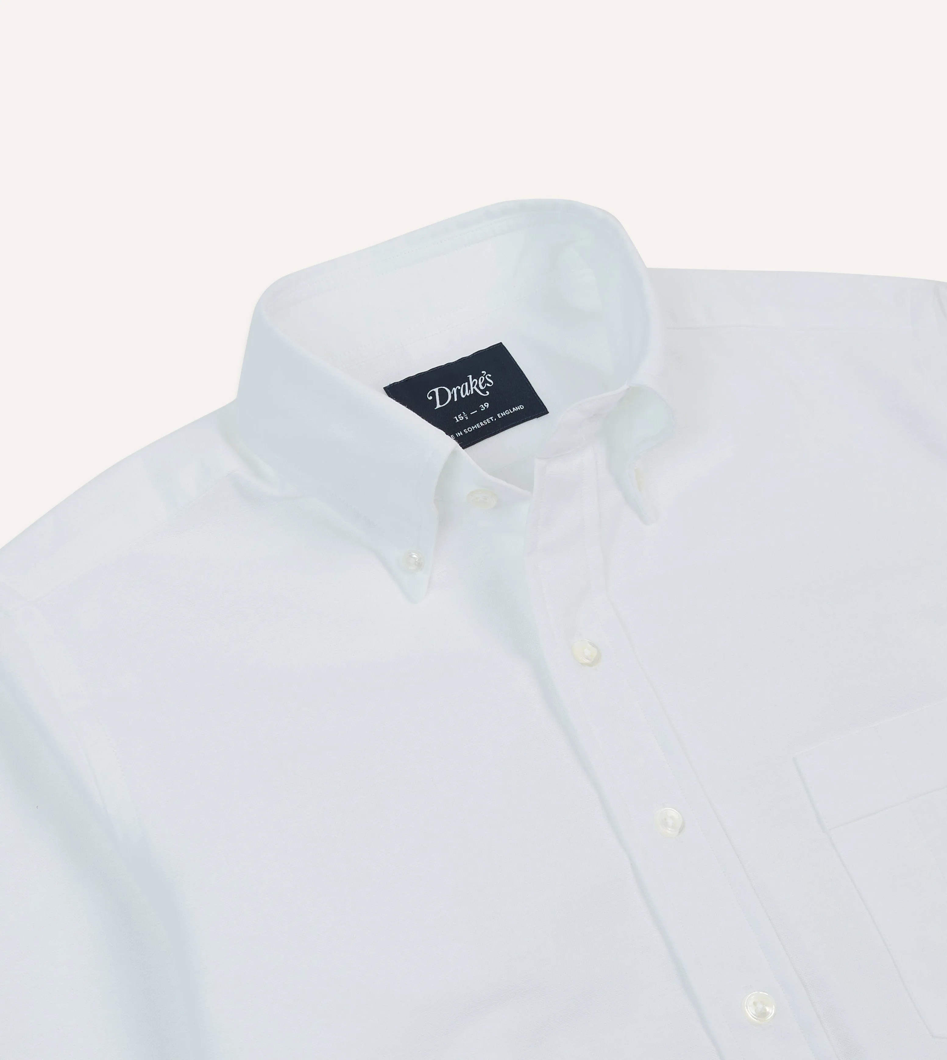 White Oxford Cotton Cloth Button-Down Shirt sold by Drake's London product image thumbnail 3