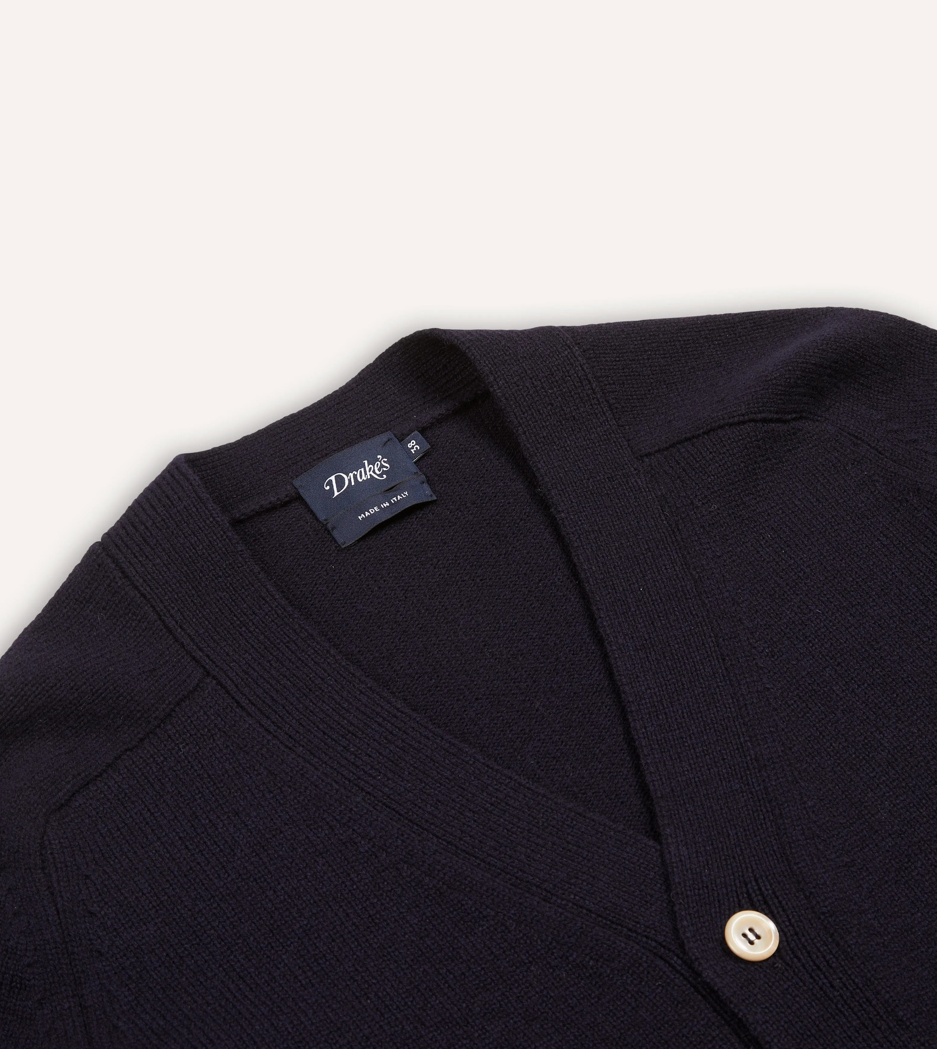 Navy Lambswool 6 Button Cardigan sold by Drake's London product image thumbnail 3