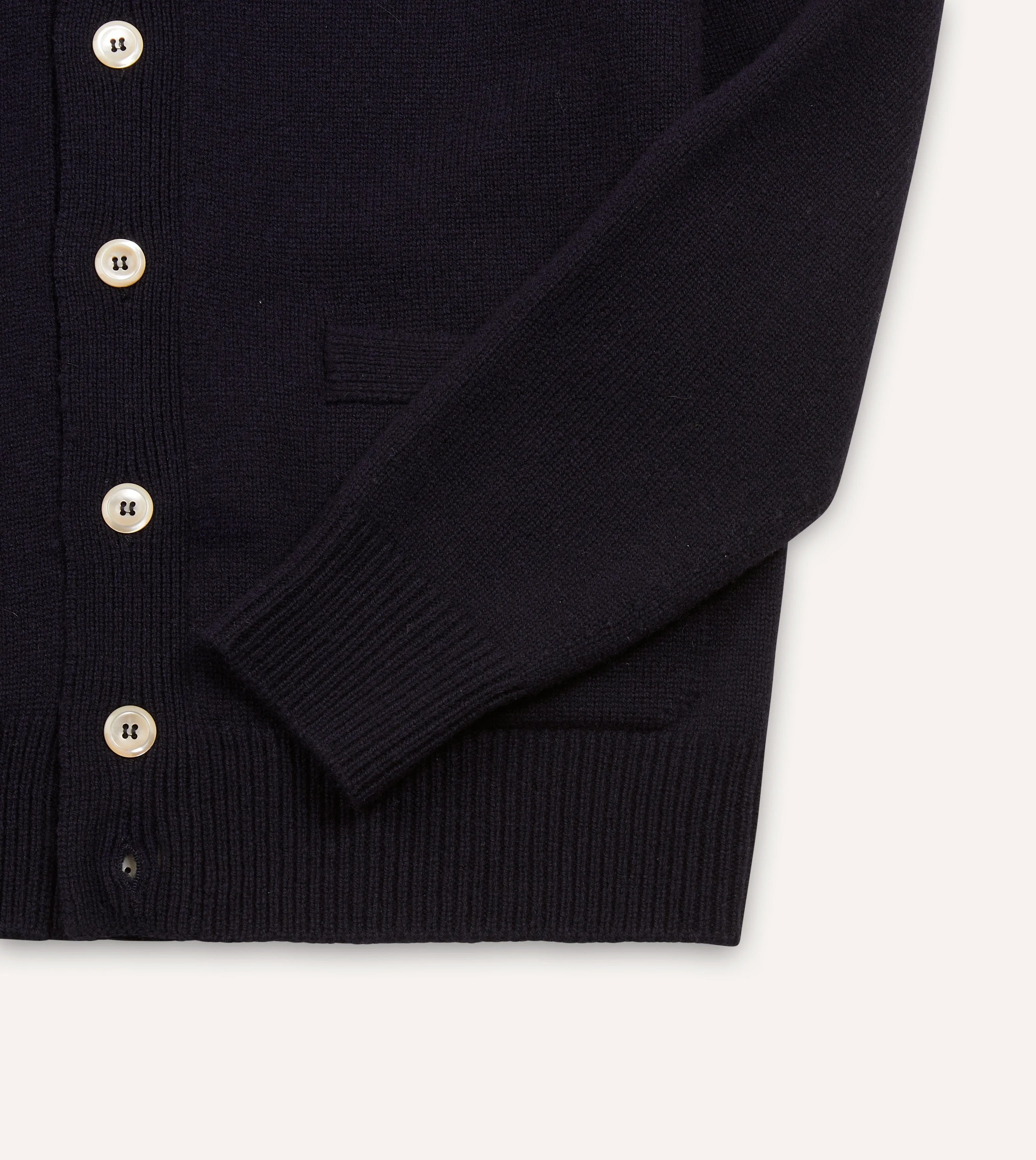 Navy Lambswool 6 Button Cardigan sold by Drake's London product image thumbnail 4