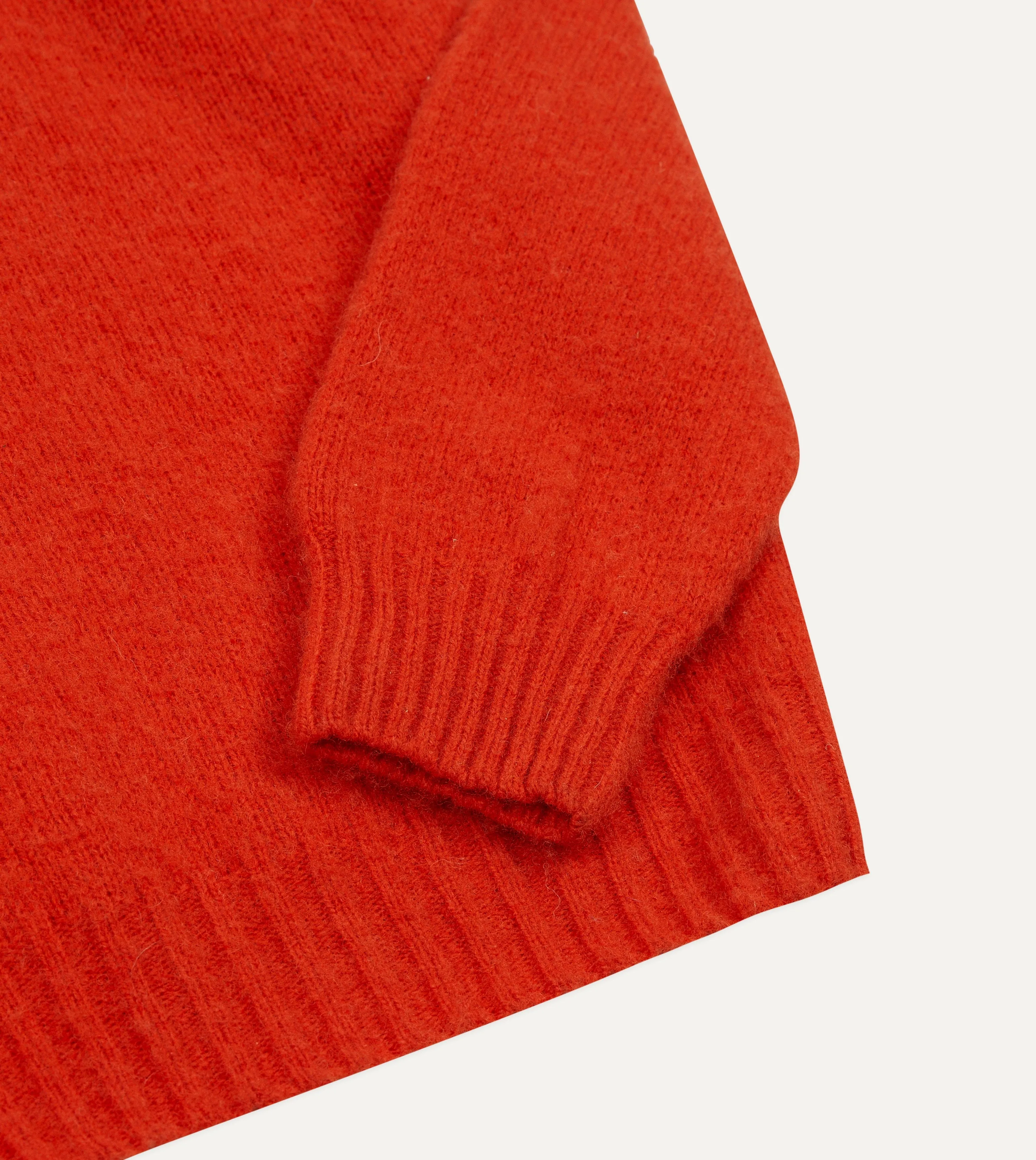 Red Brushed Shetland Crew Neck Jumper sold by Drake's London product image thumbnail 4