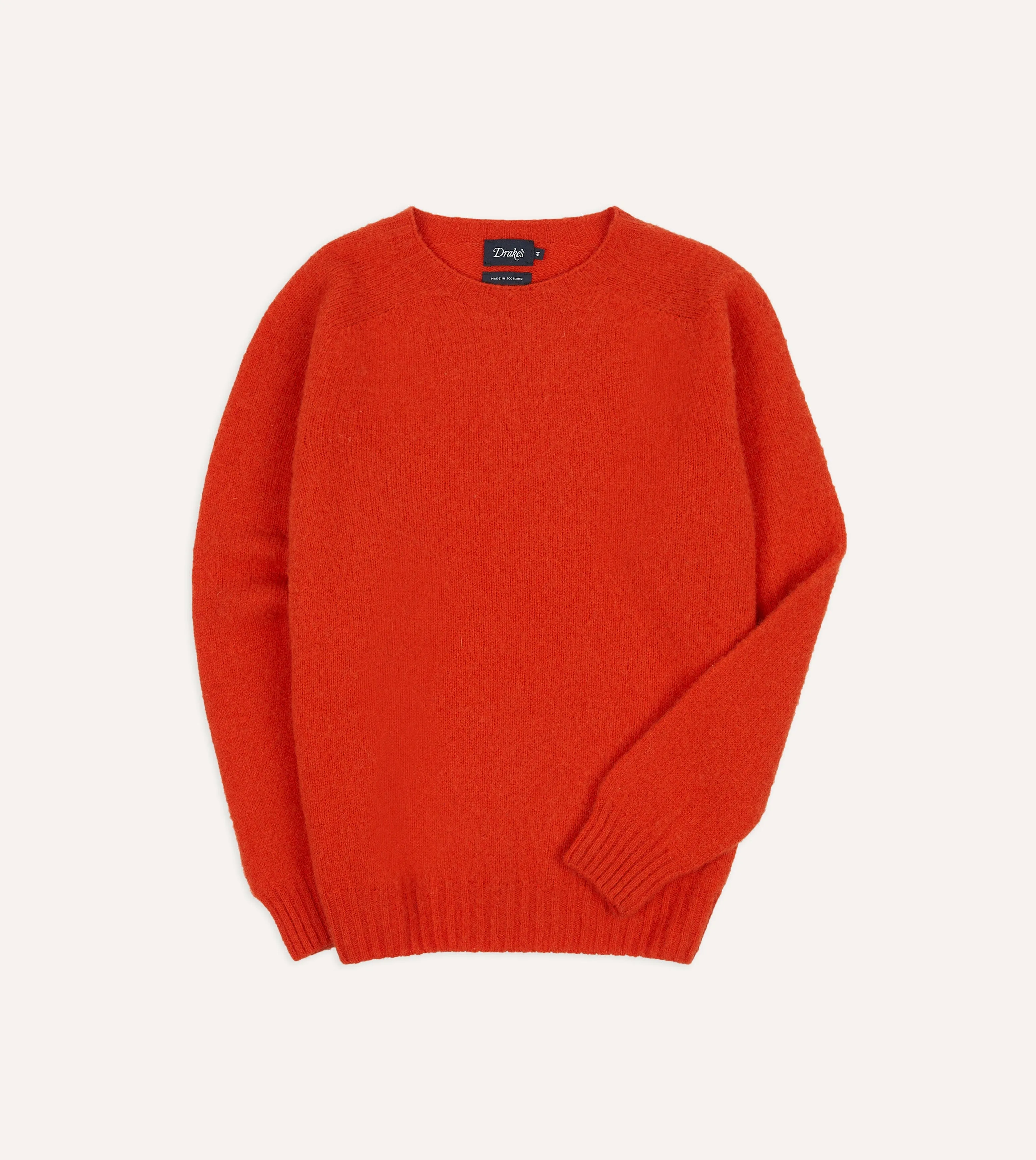 Red Brushed Shetland Crew Neck Jumper sold by Drake's London