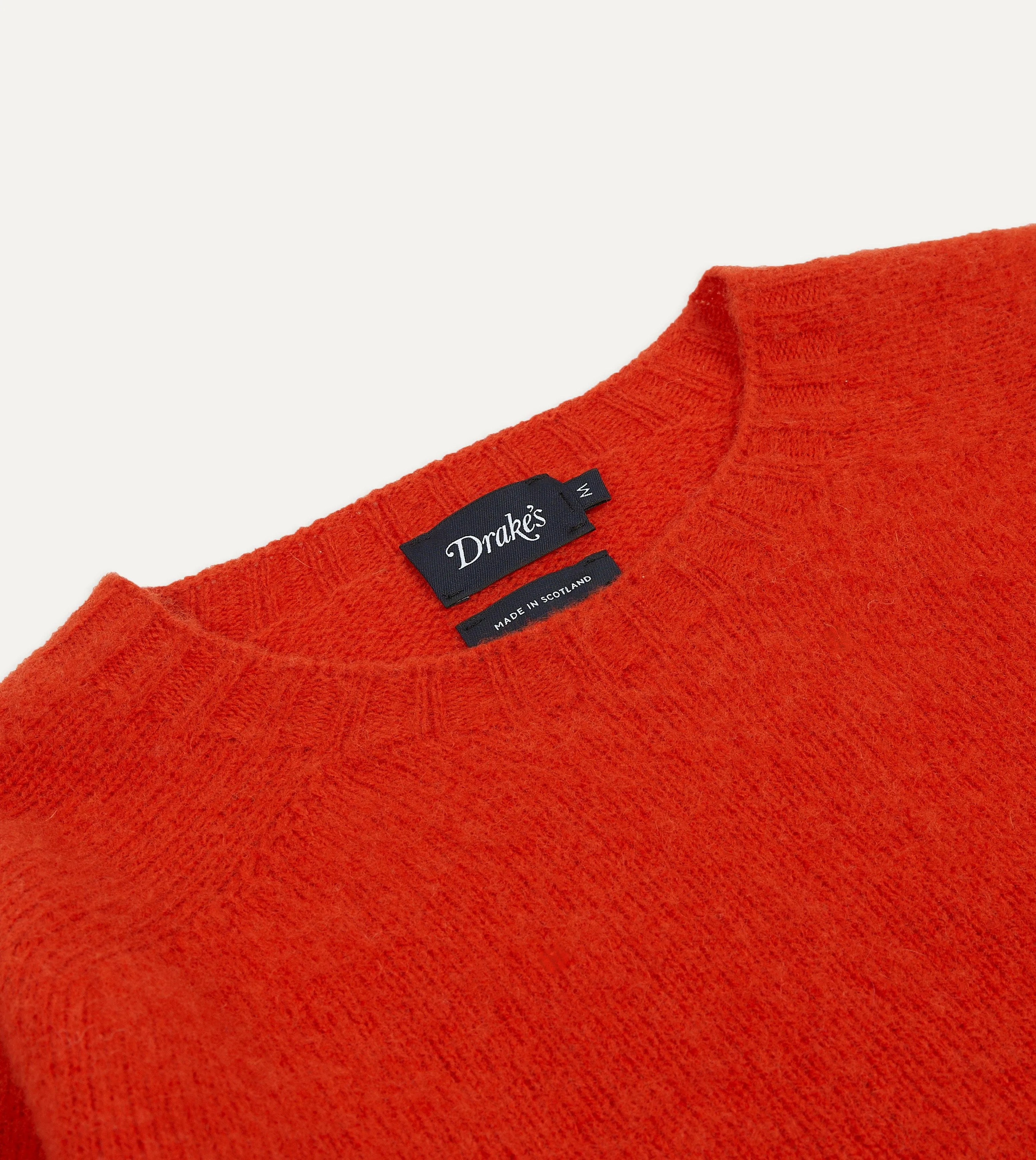 Red Brushed Shetland Crew Neck Jumper sold by Drake's London product image thumbnail 3