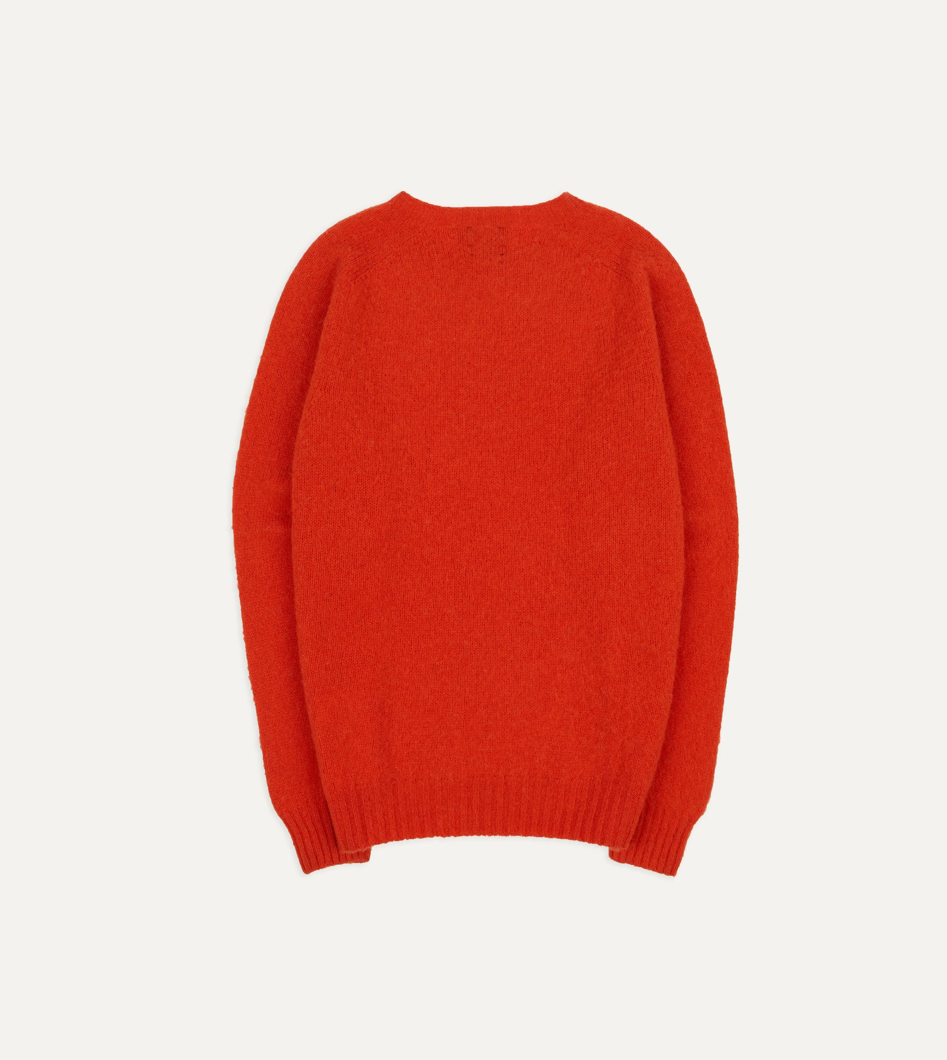Red Brushed Shetland Crew Neck Jumper sold by Drake's London product image thumbnail 5