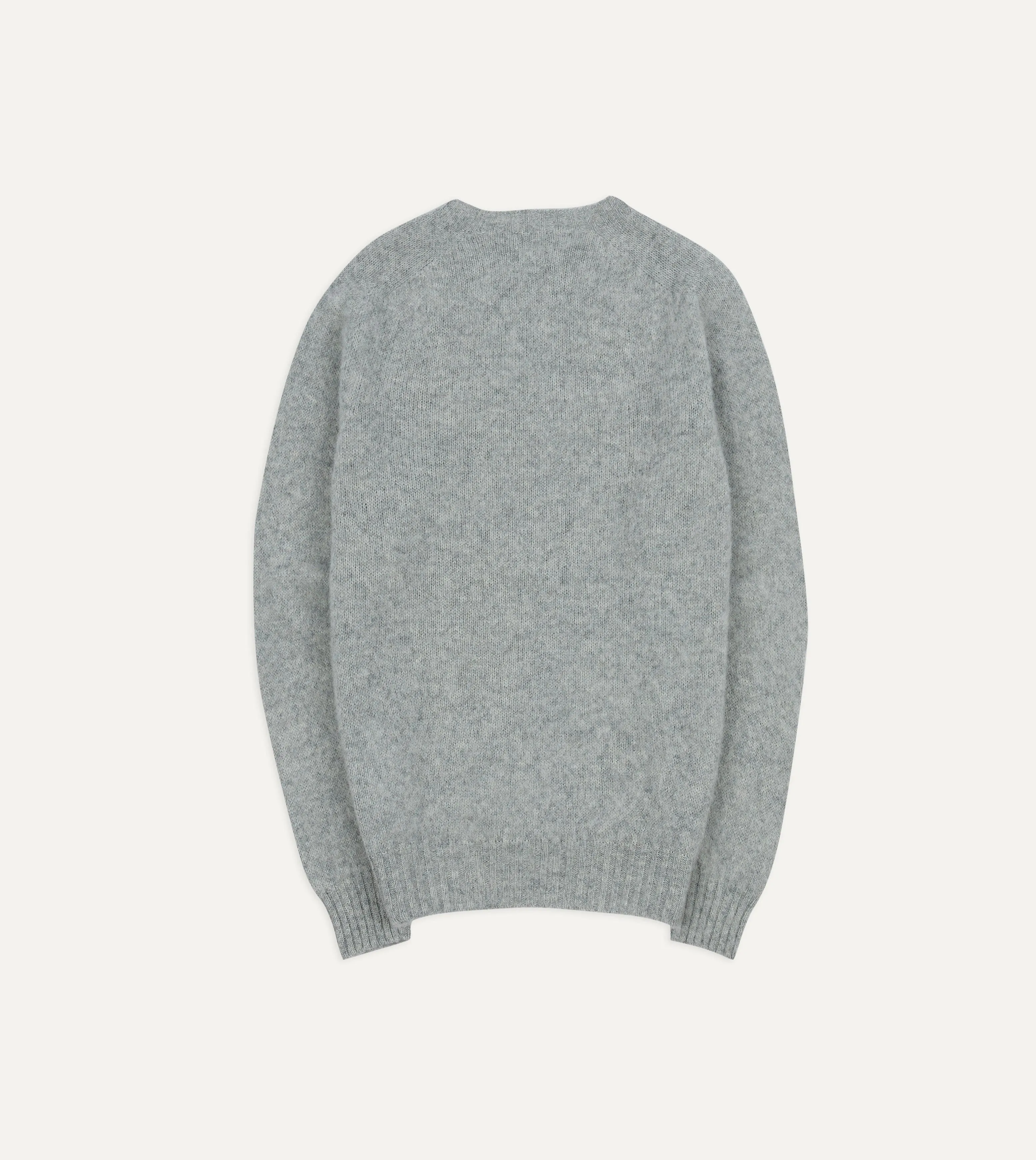 Light Grey Brushed Shetland Crew Neck Jumper sold by Drake's London product image thumbnail 5