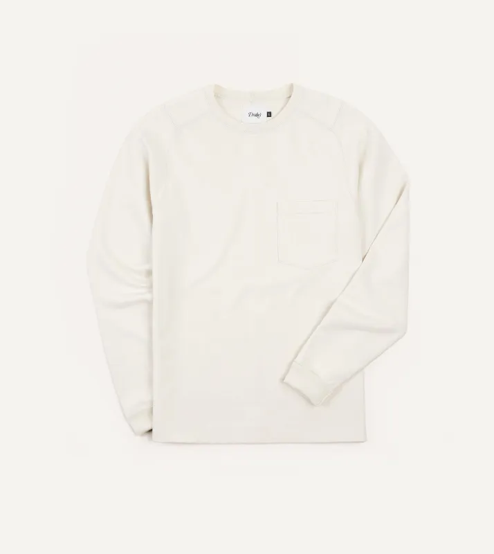 Ecru Cotton Long-Sleeve Hiking Sweatshirt sold by Drake's London