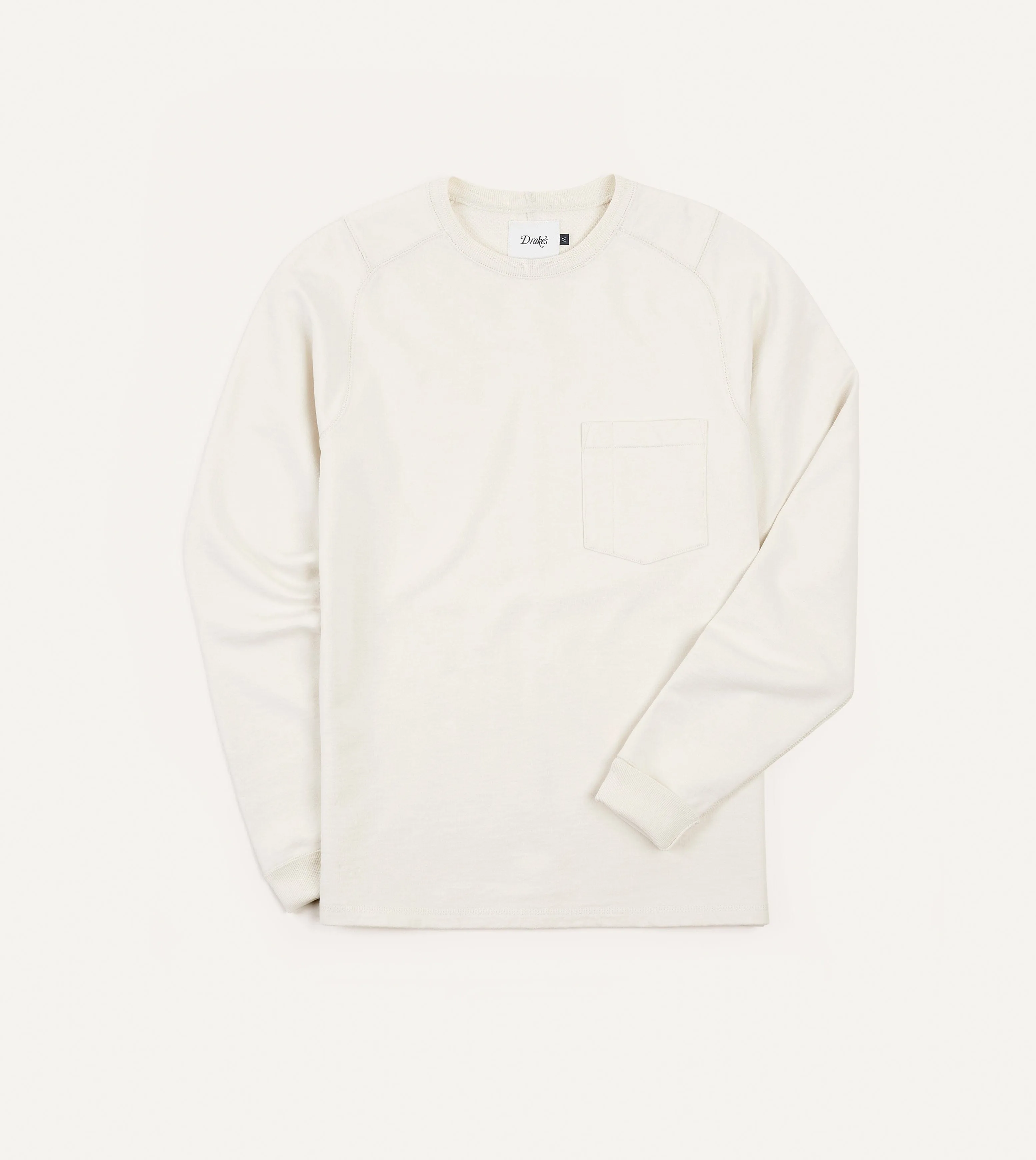 Ecru Cotton Long-Sleeve Hiking Sweatshirt sold by Drake's London