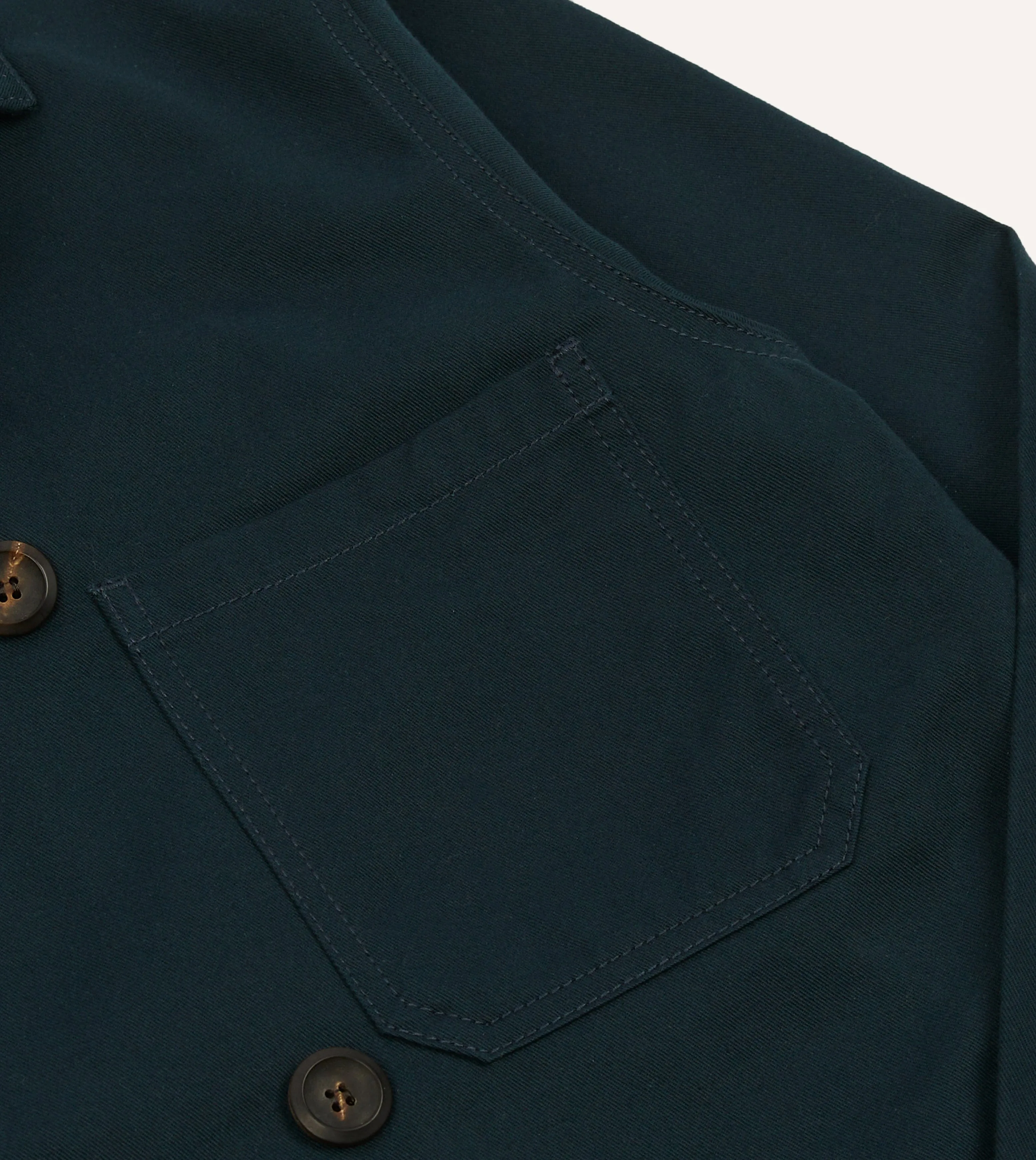 Navy Cotton Double-Breasted Chore Coat sold by Drake's London product image thumbnail 4