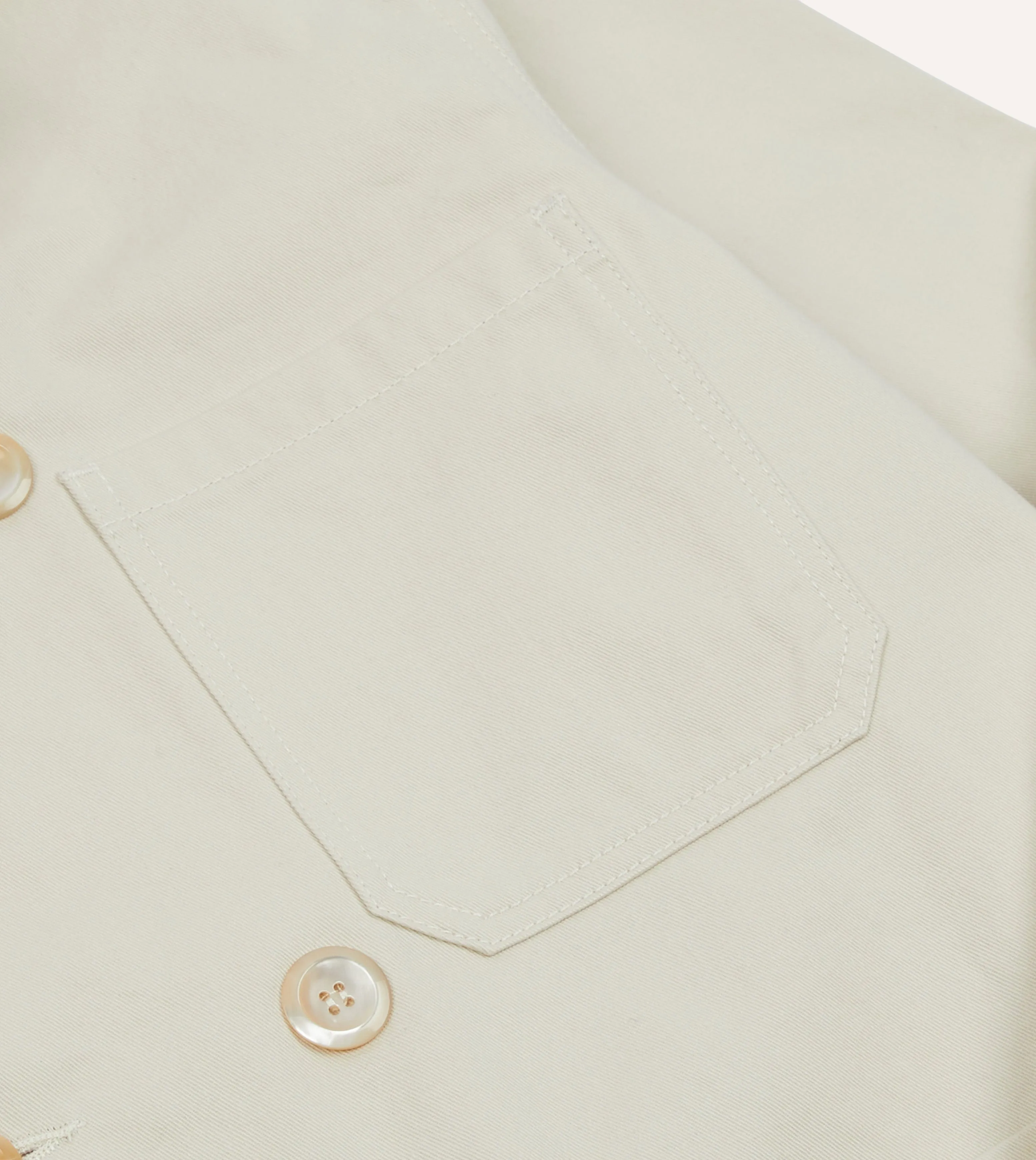 Ecru Cotton Double-Breasted Chore Coat sold by Drake's London product image thumbnail 4