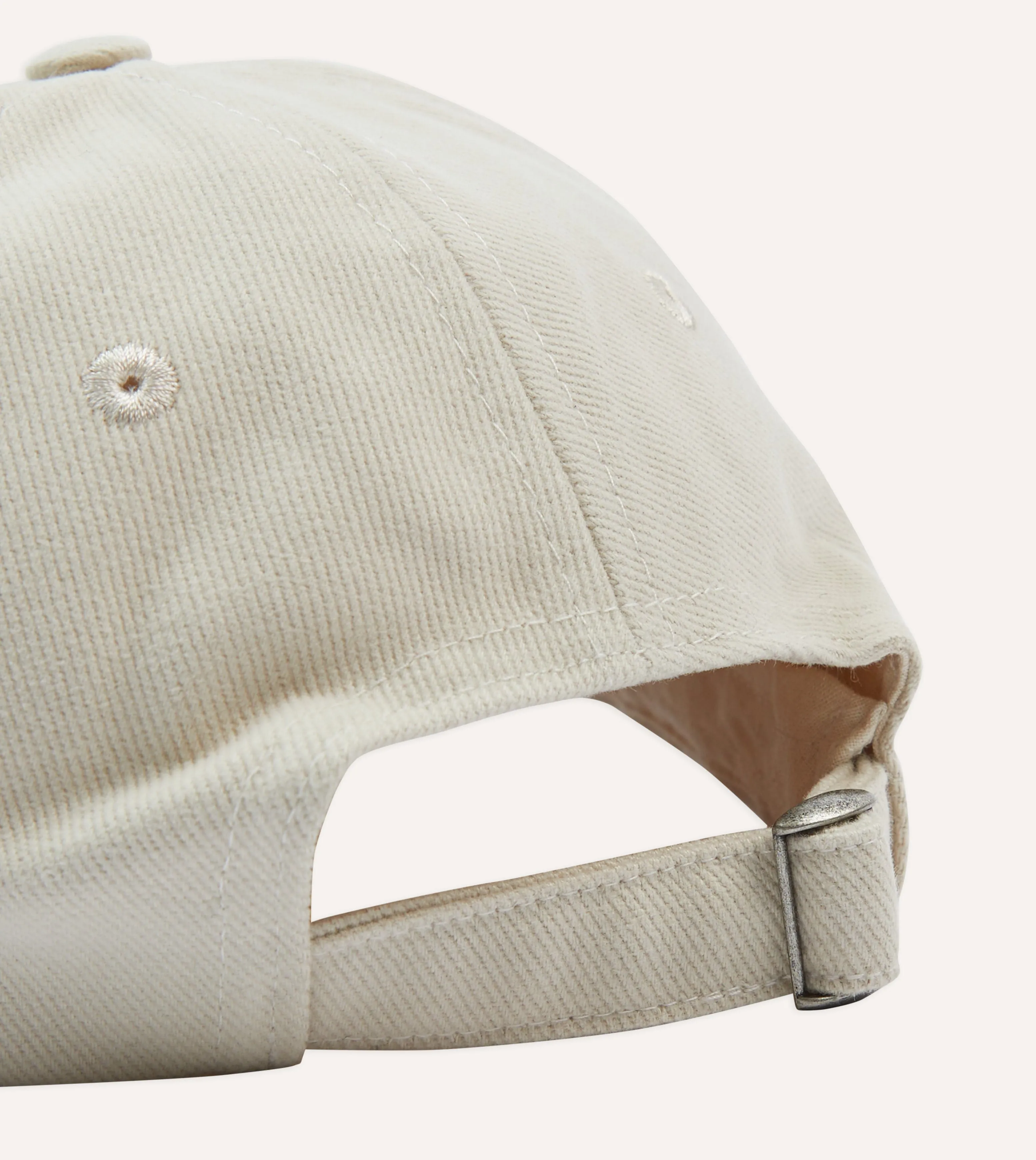 Ecru Peacock Emblem Cotton Baseball Cap sold by Drake's London product image thumbnail 2