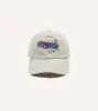 Ecru Peacock Emblem Cotton Baseball Cap sold by Drake's London