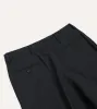 Charcoal Tropical Wool Flat Front Trouser sold by Drake's London