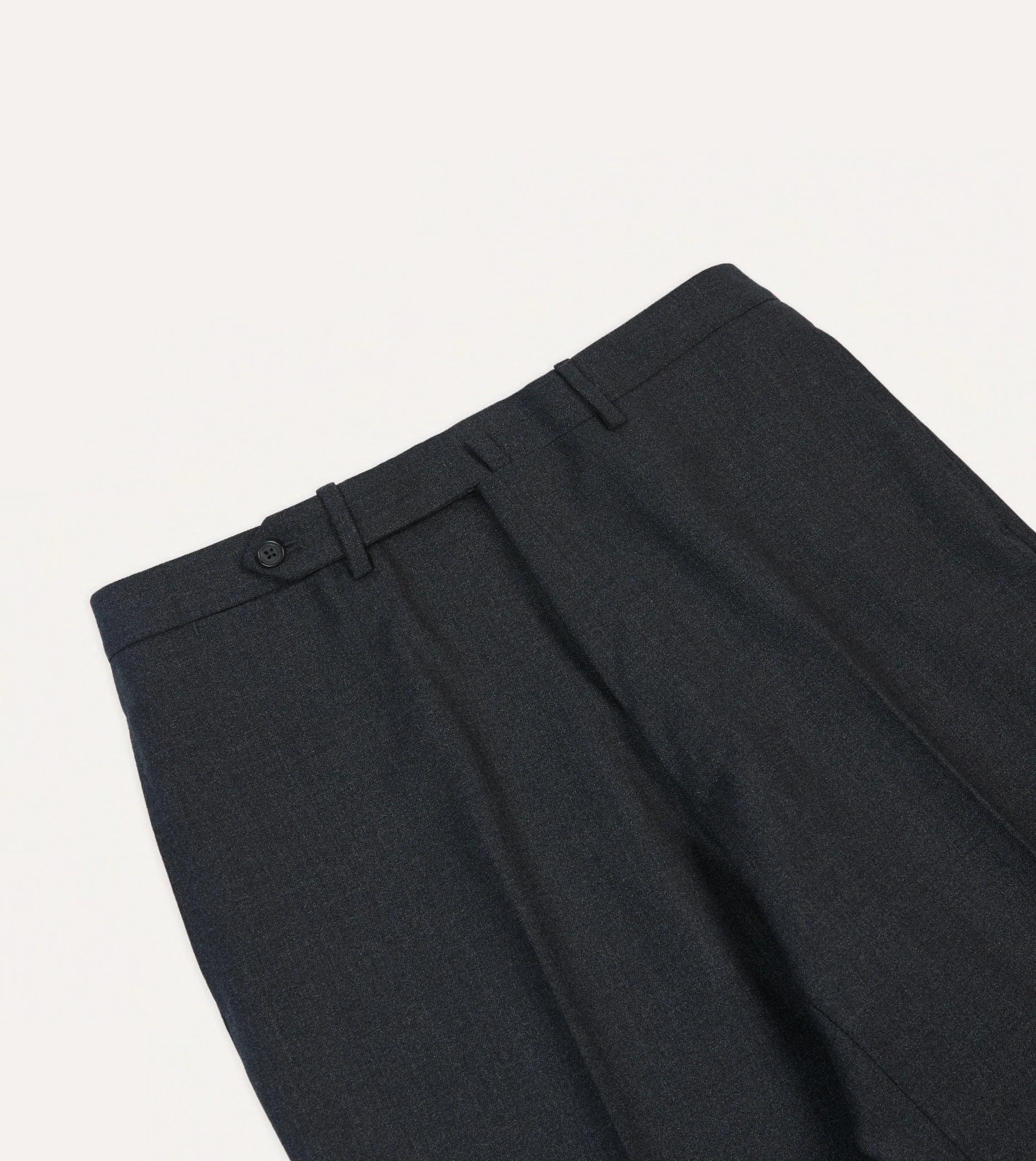 Charcoal Tropical Wool Flat Front Trouser sold by Drake's London product image thumbnail 4