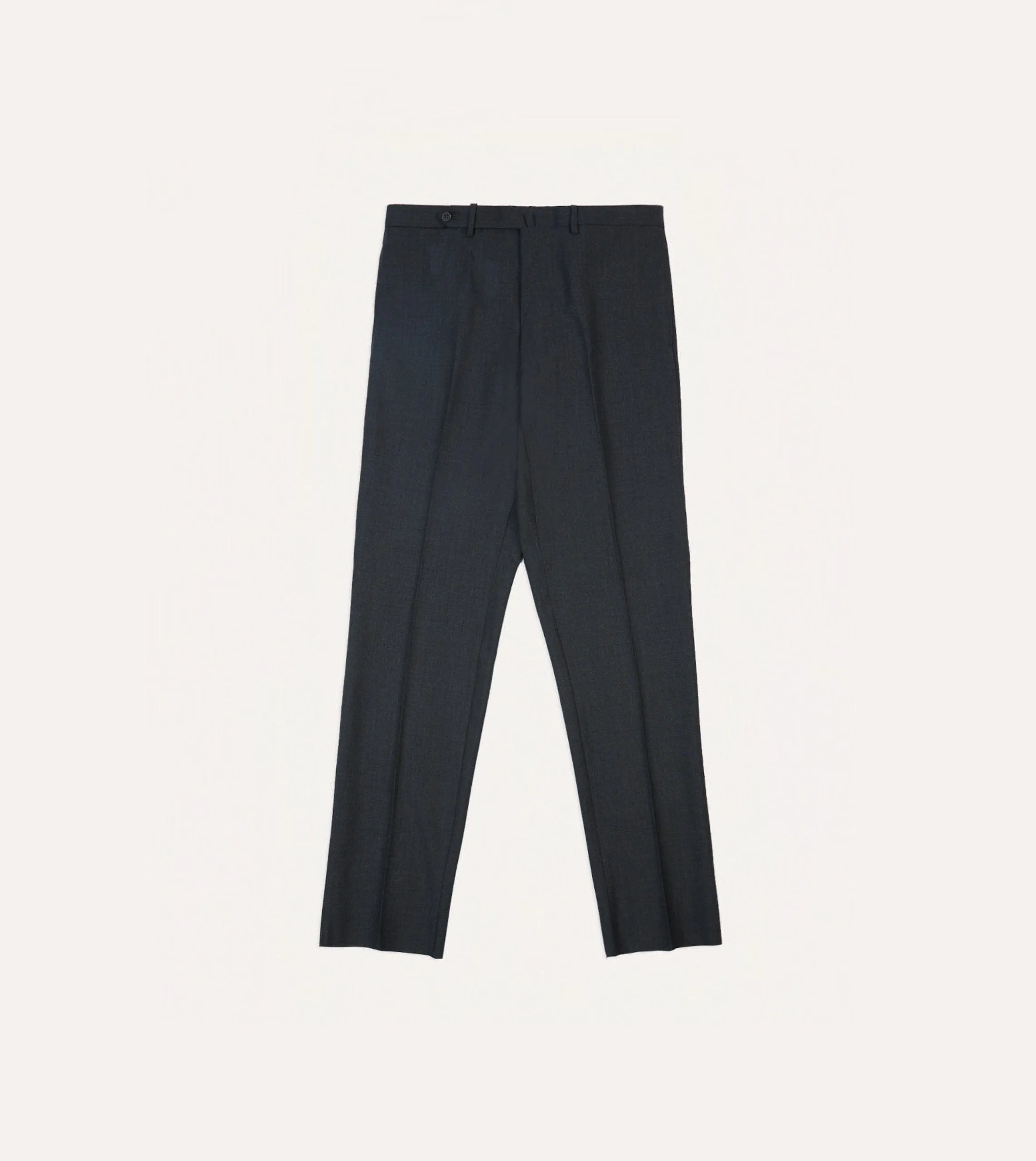 Charcoal Tropical Wool Flat Front Trouser sold by Drake's London product image thumbnail 3
