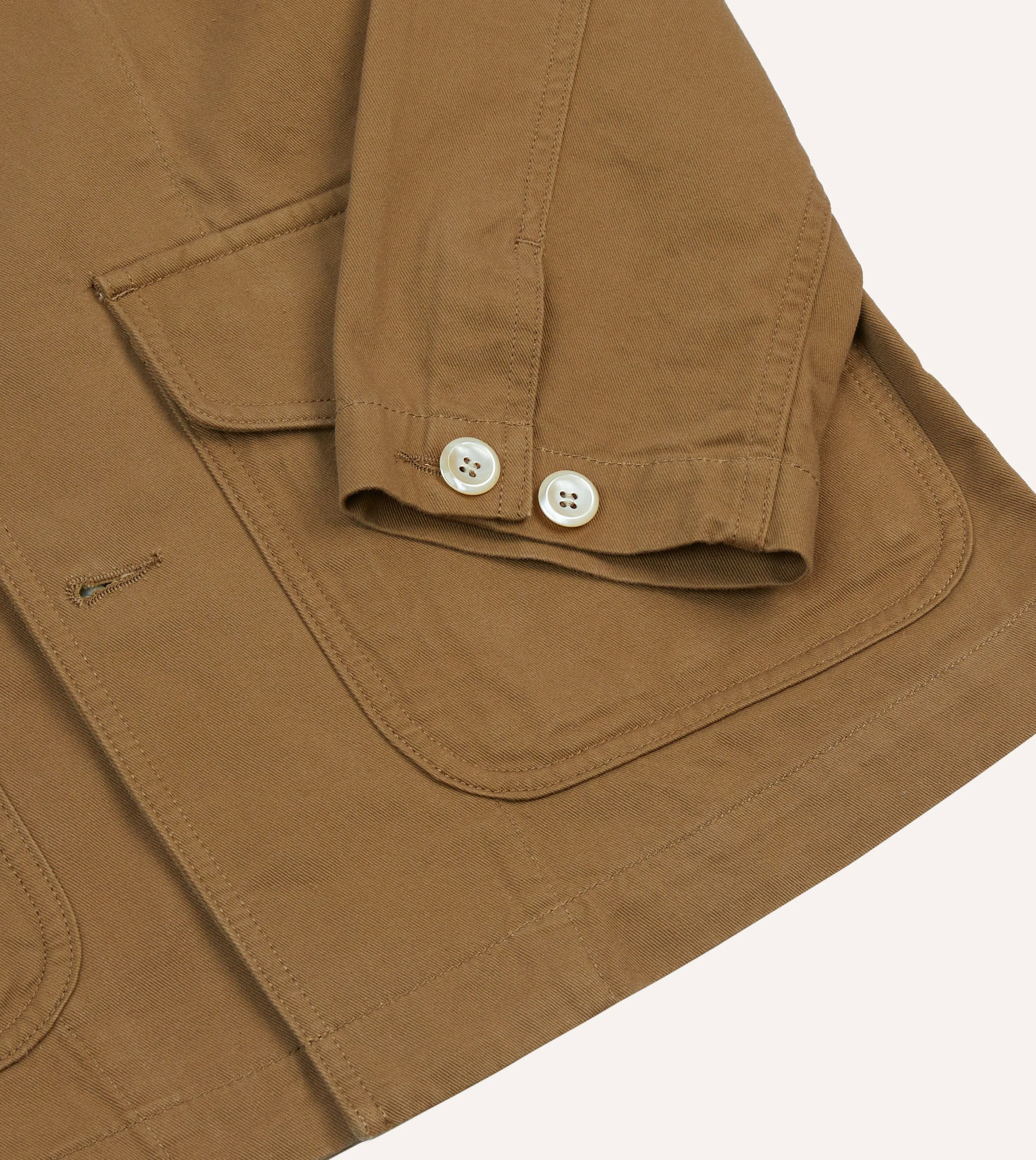 Tan Cotton Three-Pocket Chore Jacket sold by Drake's London product image thumbnail 5
