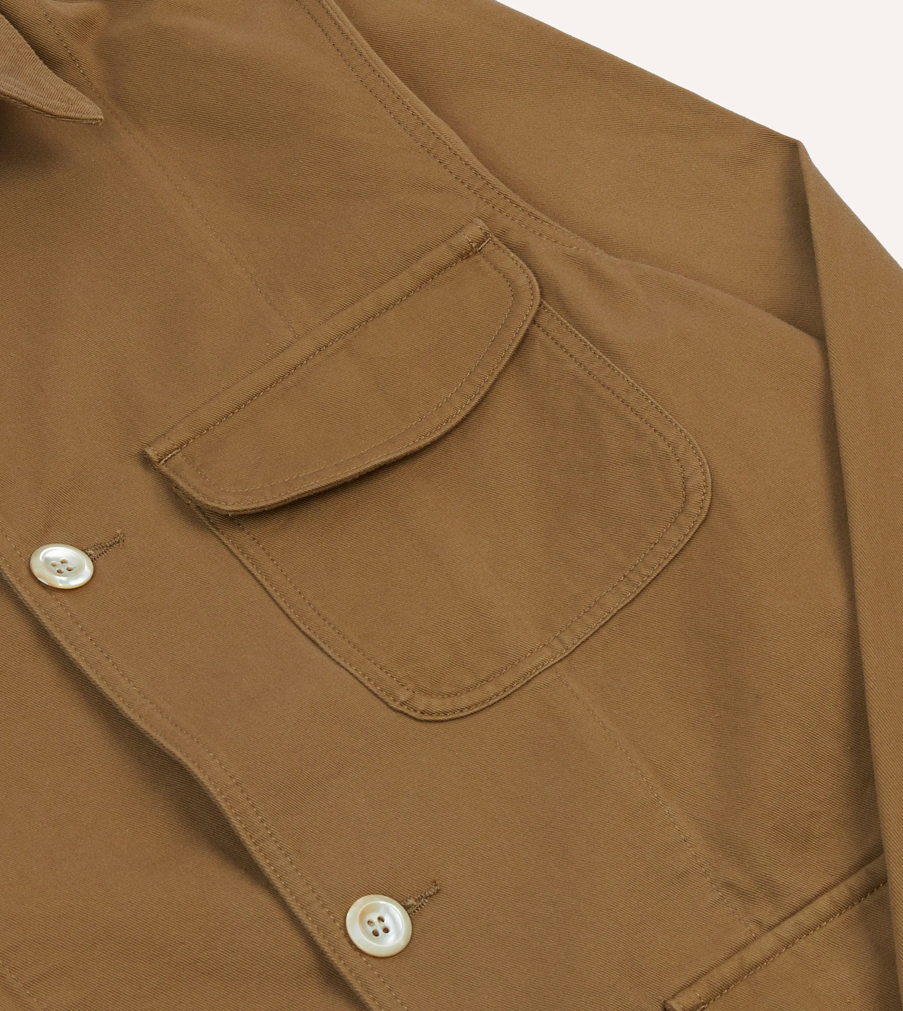 Tan Cotton Three-Pocket Chore Jacket sold by Drake's London product image thumbnail 4