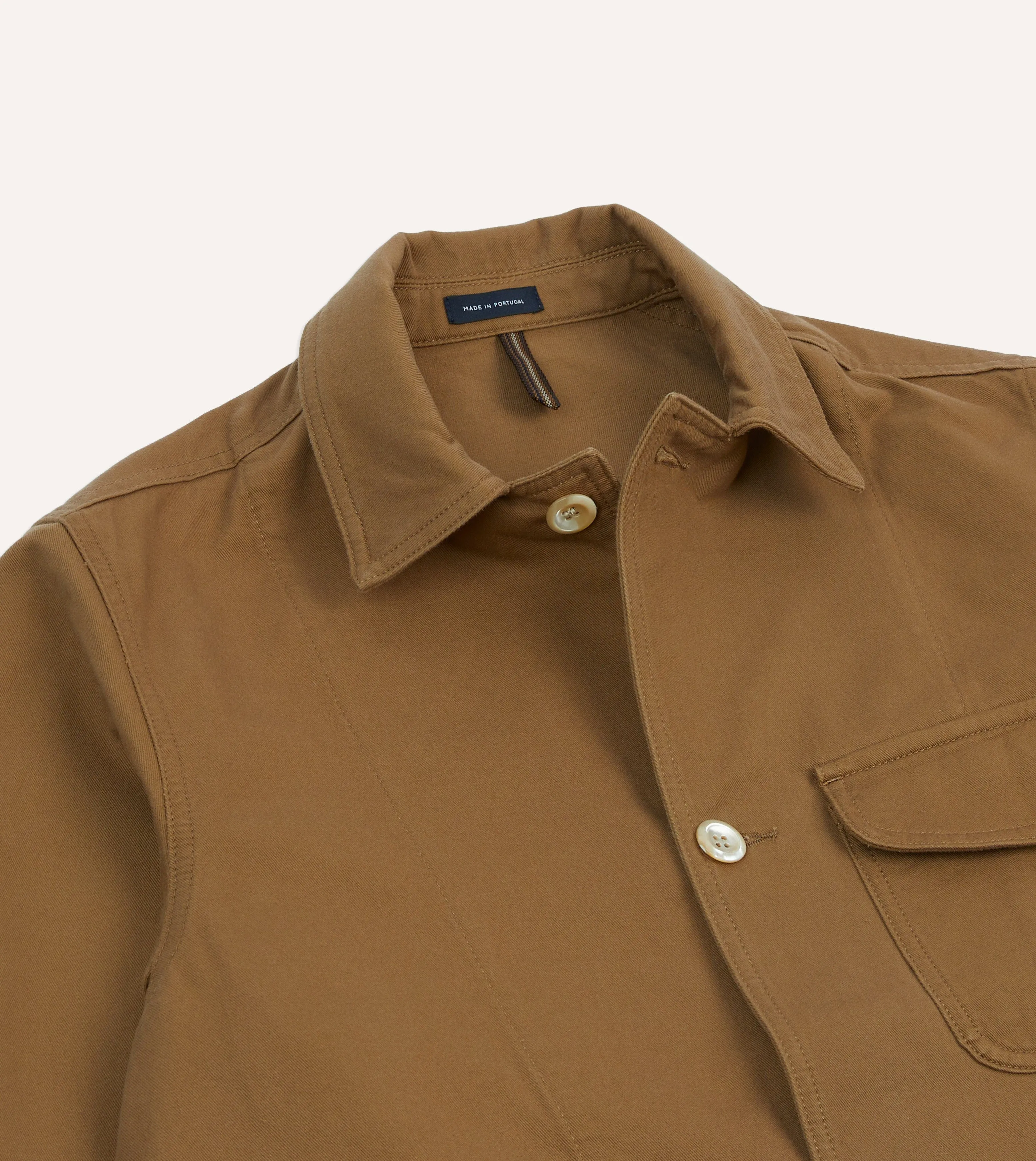 Tan Cotton Three-Pocket Chore Jacket sold by Drake's London product image thumbnail 3