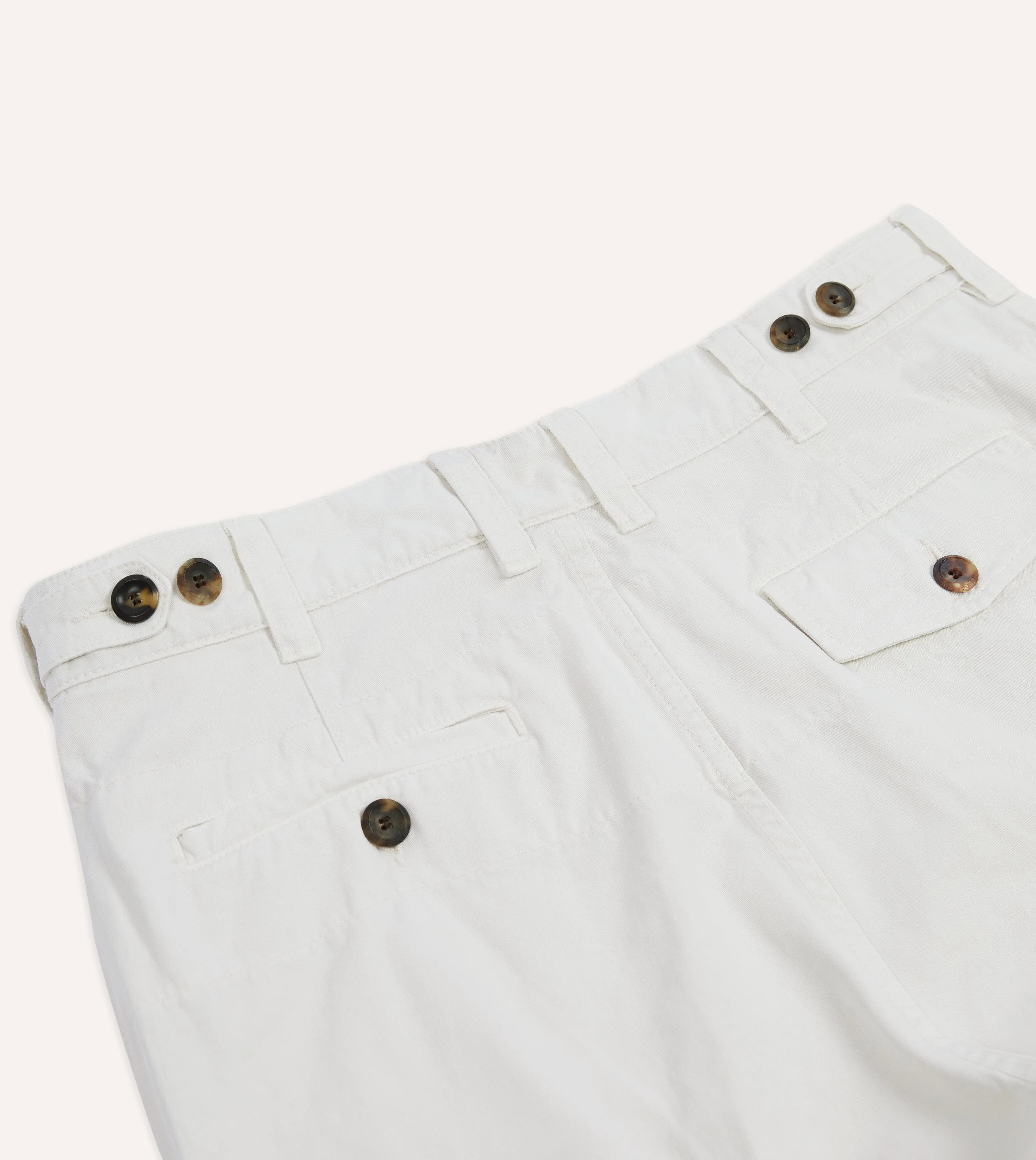 Ecru Cotton Flat Front Chino sold by Drake's London product image thumbnail 4