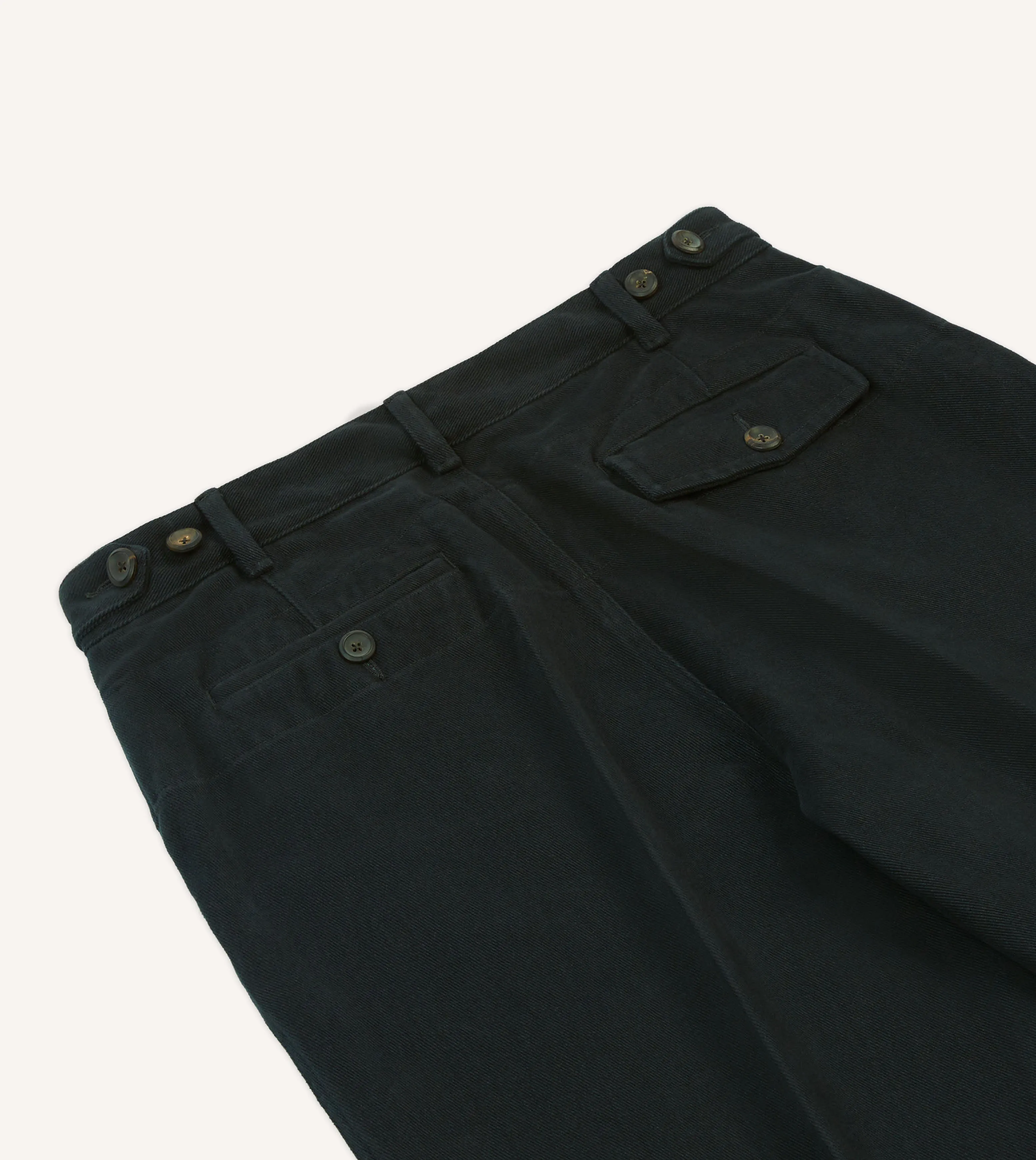 Drake's by A. Levine Black Cotton Games Trousers sold by Drake's London product image thumbnail 5