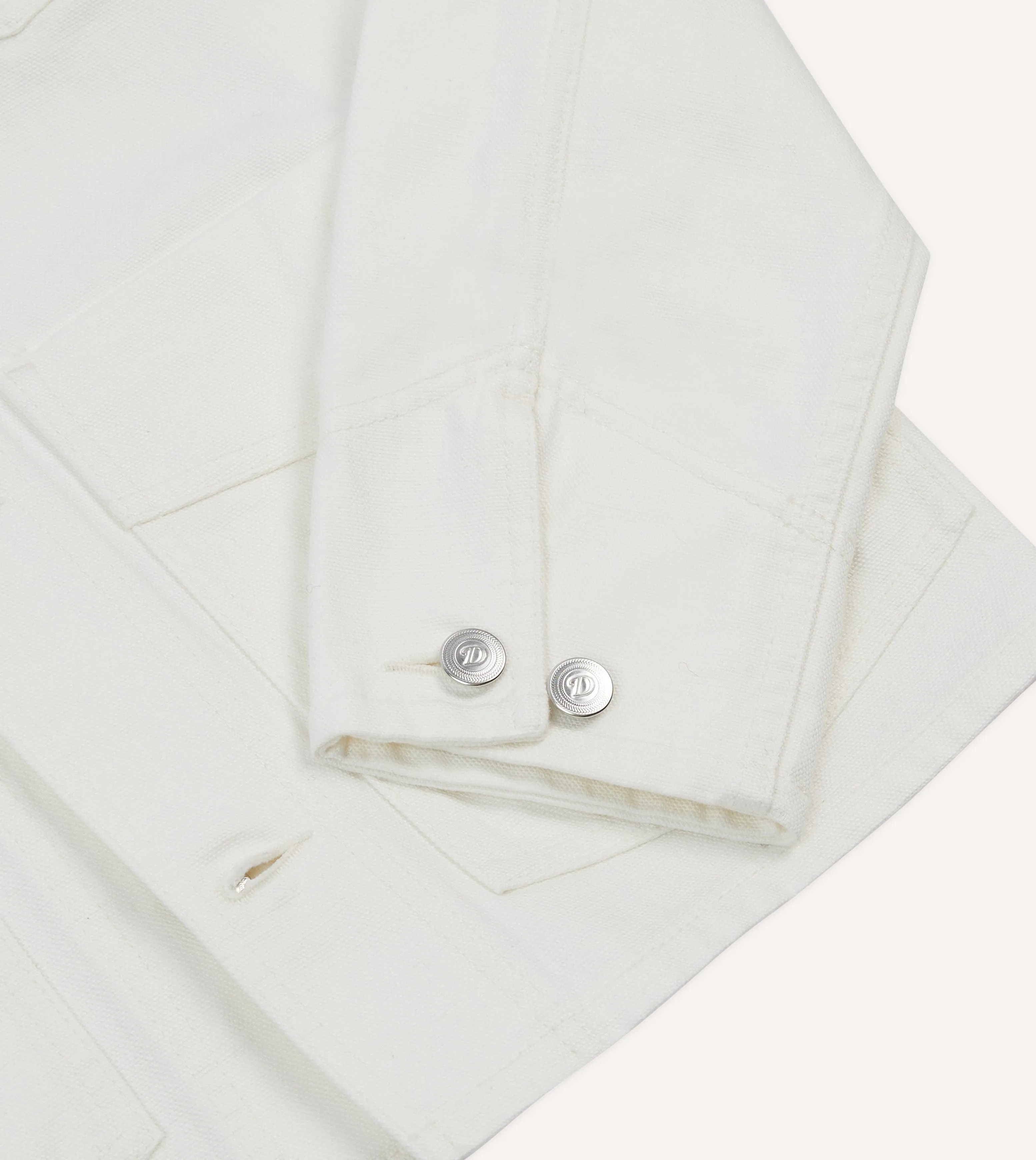 Ecru Cotton Canvas Work Jacket sold by Drake's London product image thumbnail 5