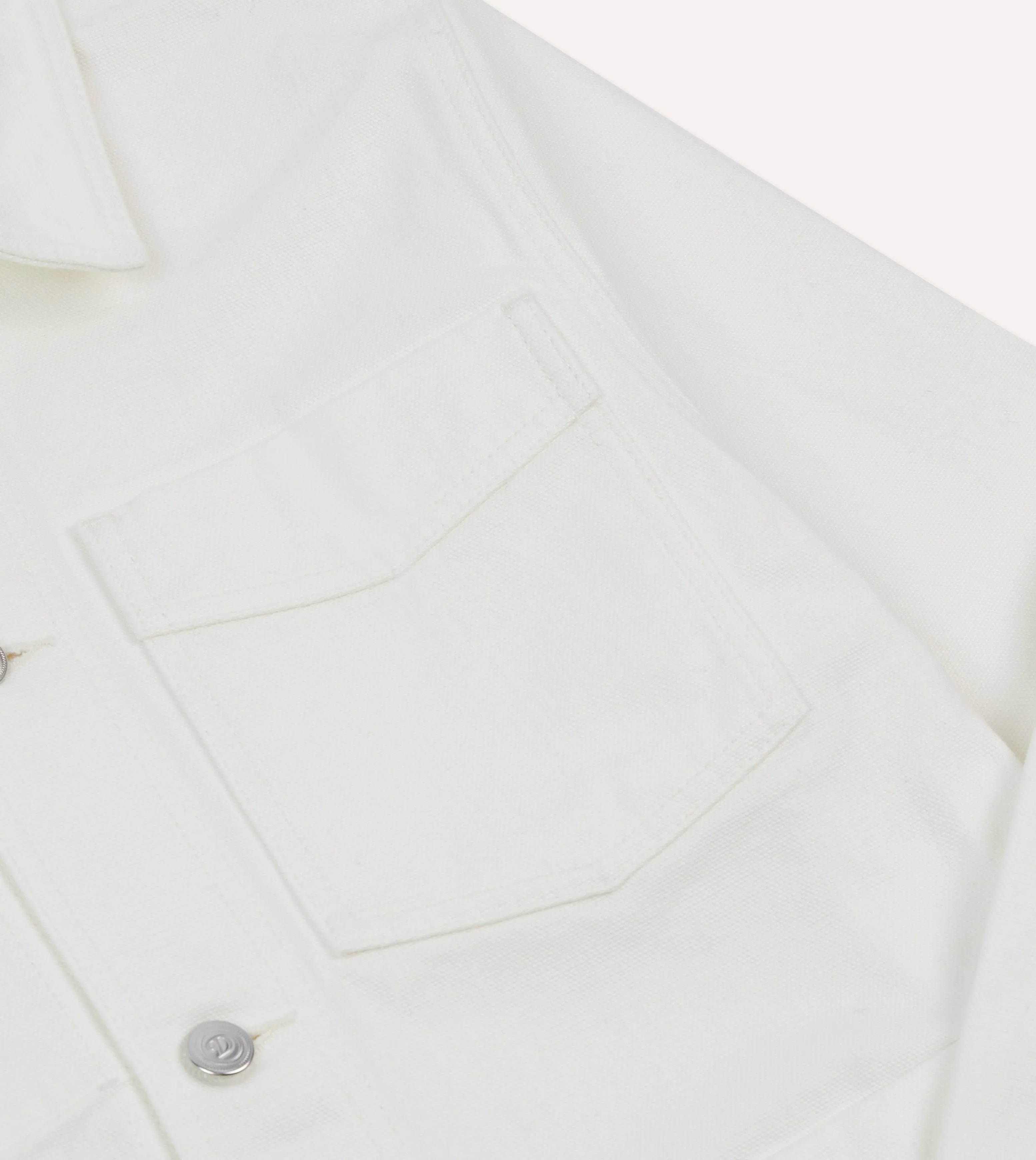 Ecru Cotton Canvas Work Jacket sold by Drake's London product image thumbnail 4