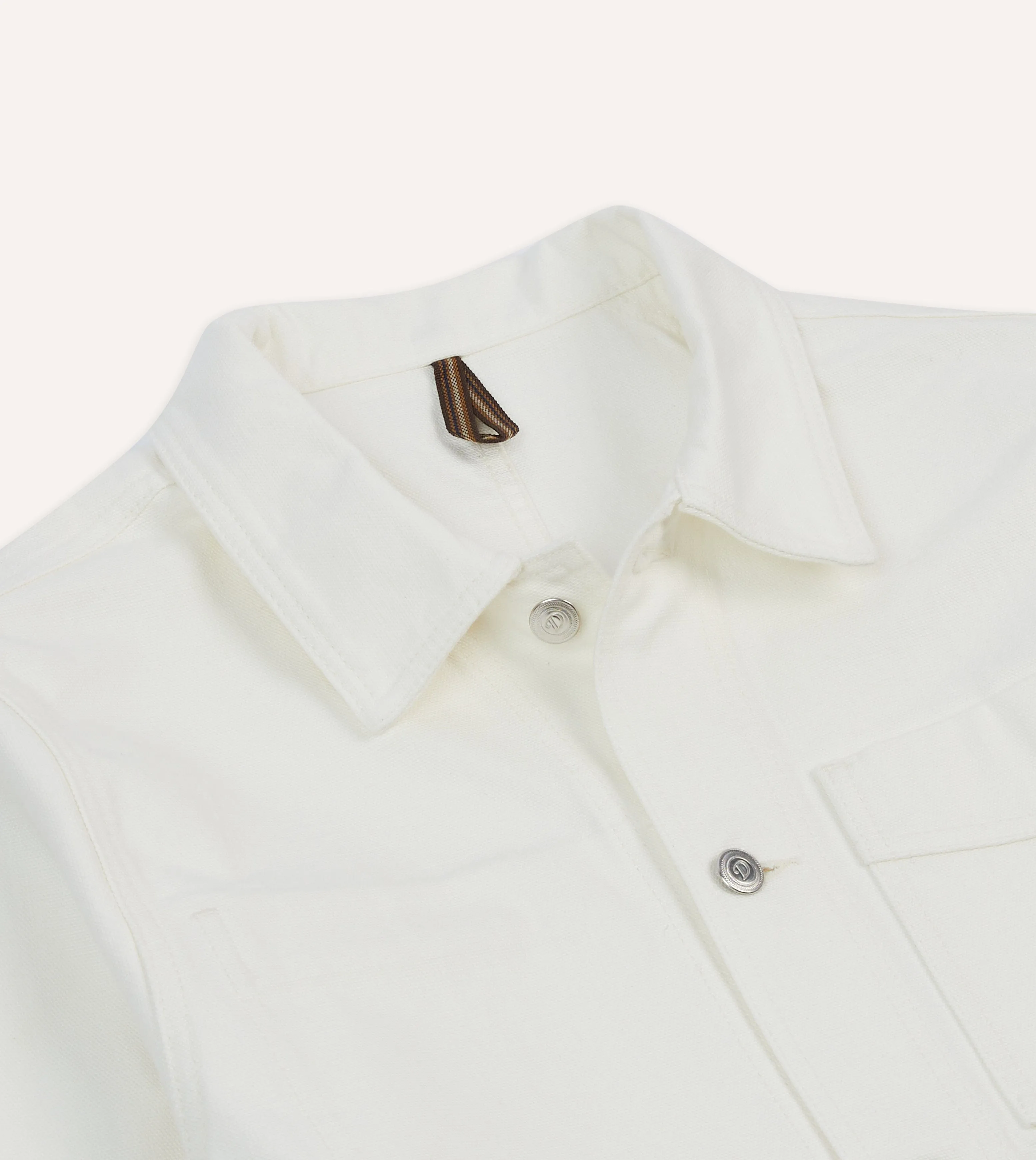 Ecru Cotton Canvas Work Jacket sold by Drake's London product image thumbnail 3