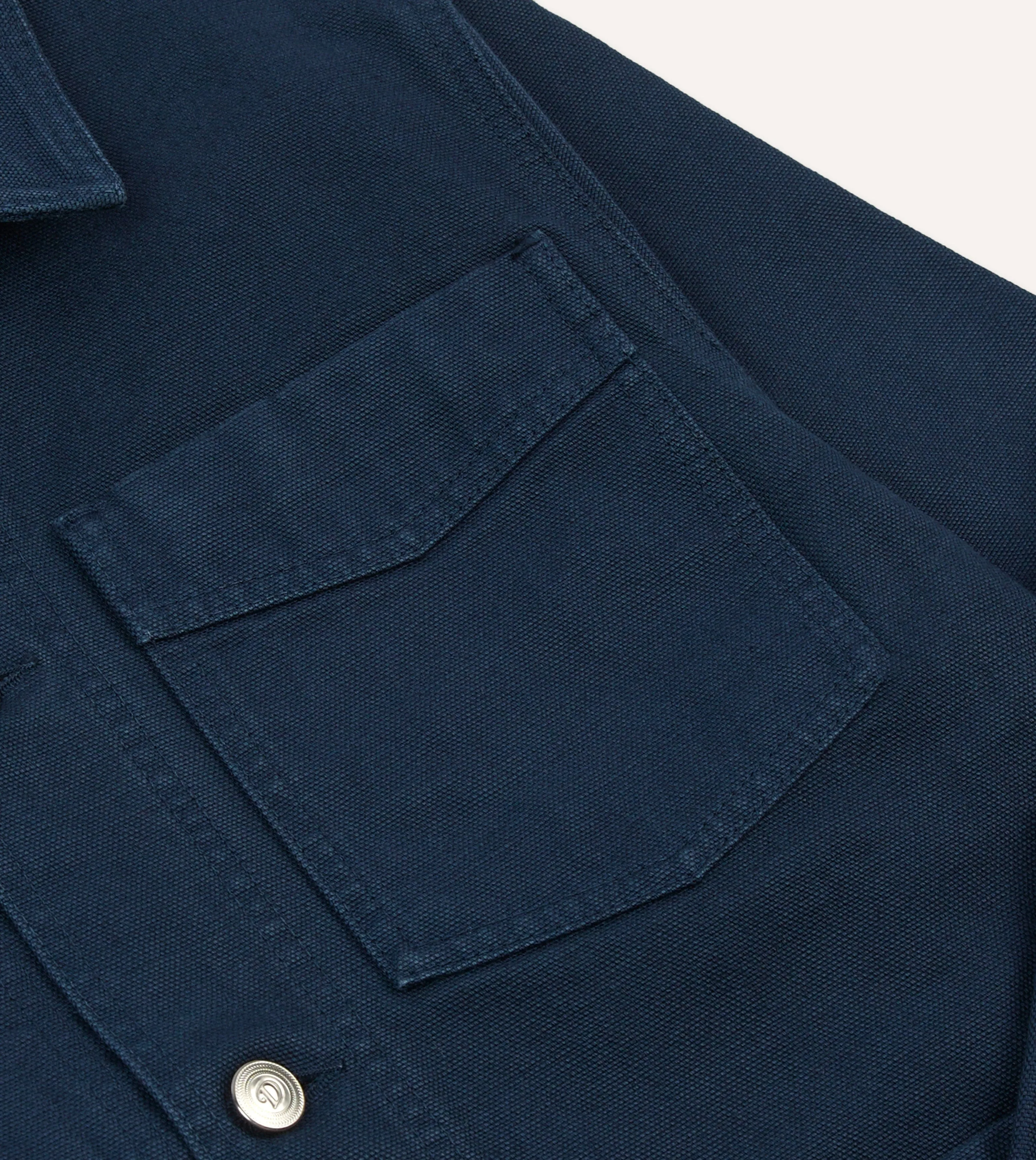 Navy Cotton Canvas Work Jacket sold by Drake's London product image thumbnail 4