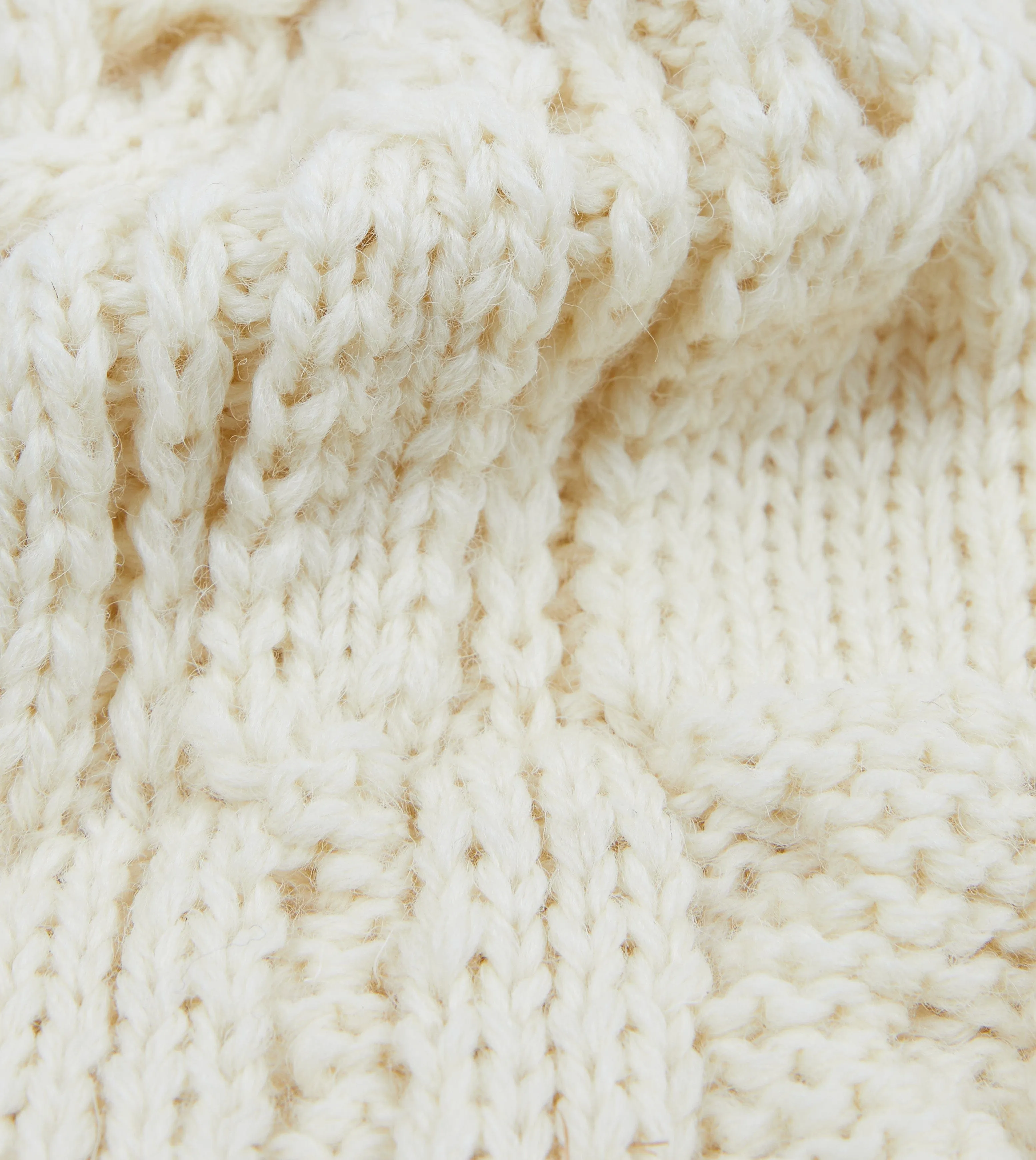 Ecru Wool Cable Knit Cap sold by Drake's London product image thumbnail 2