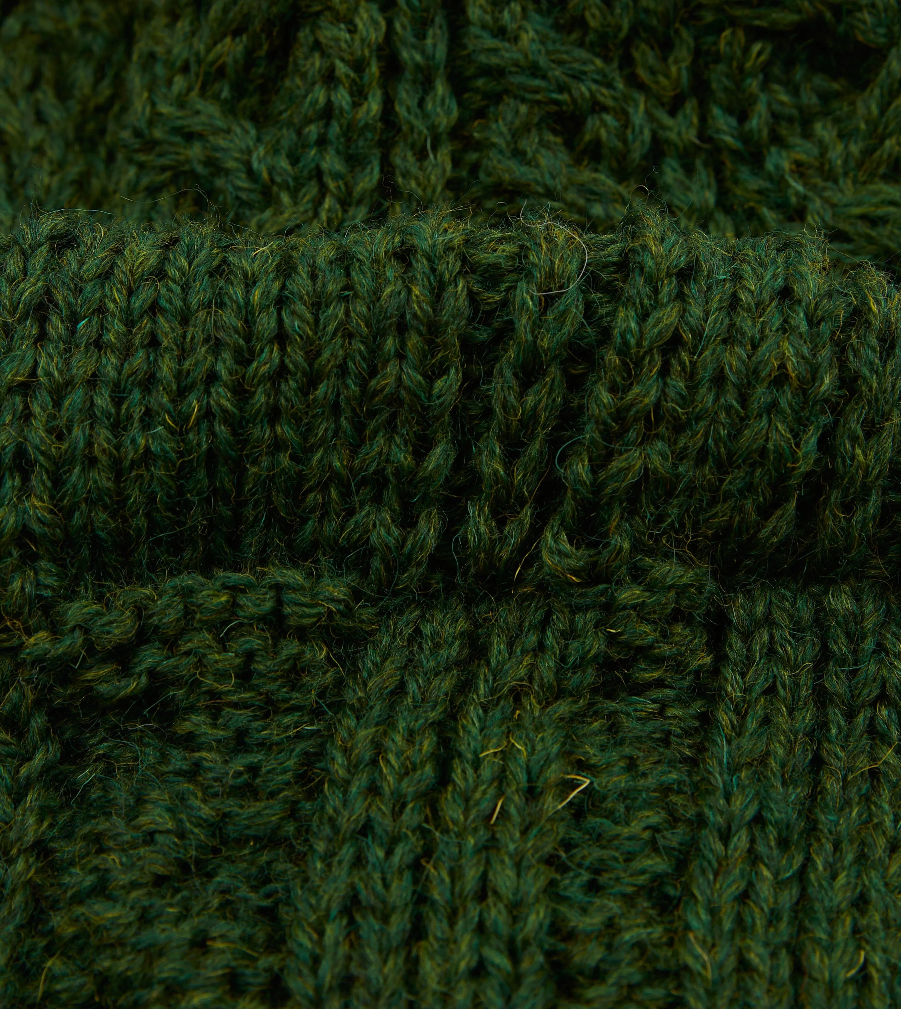 Green Wool Cable Knit Cap sold by Drake's London product image thumbnail 2