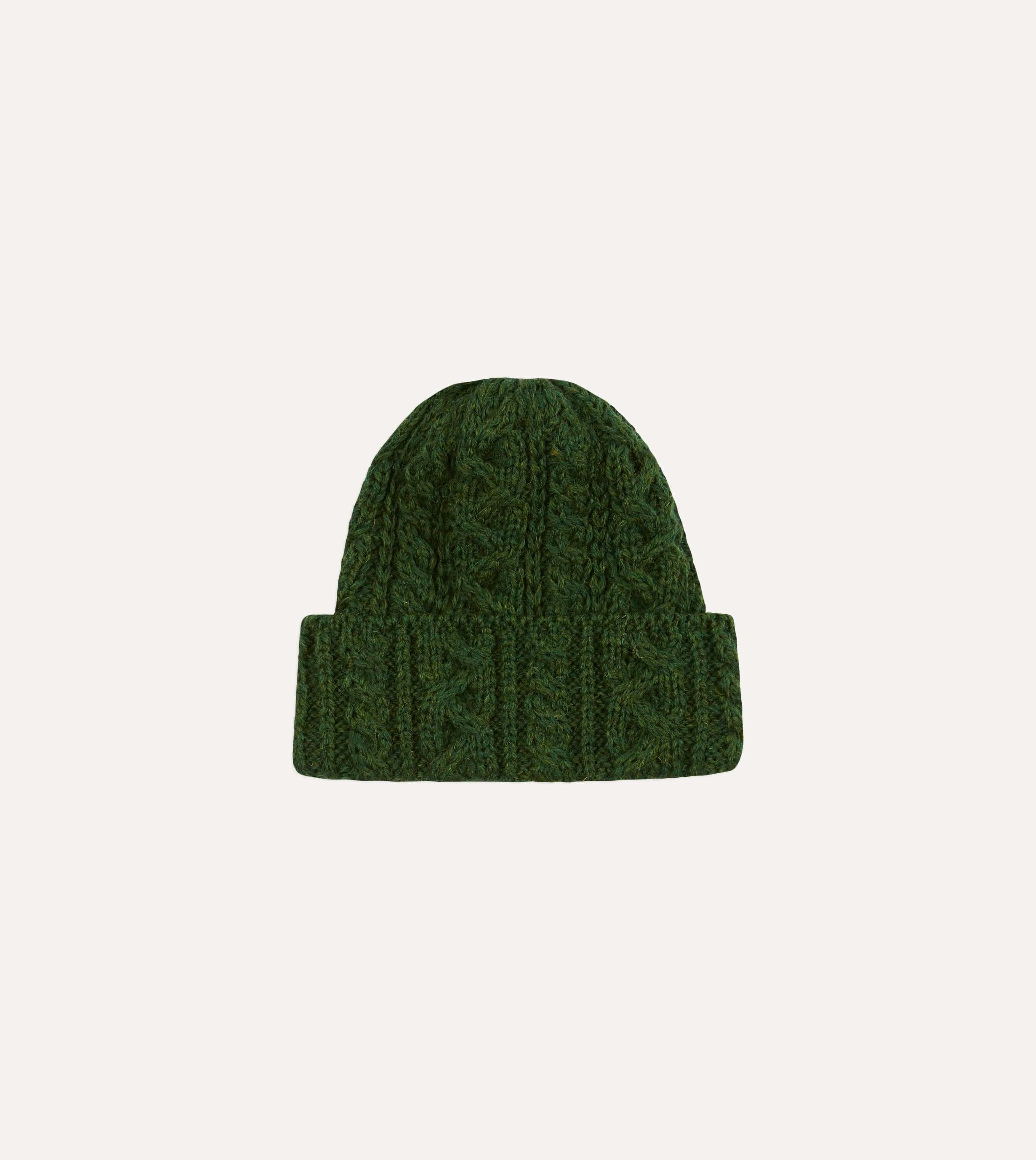 Green Wool Cable Knit Cap sold by Drake's London