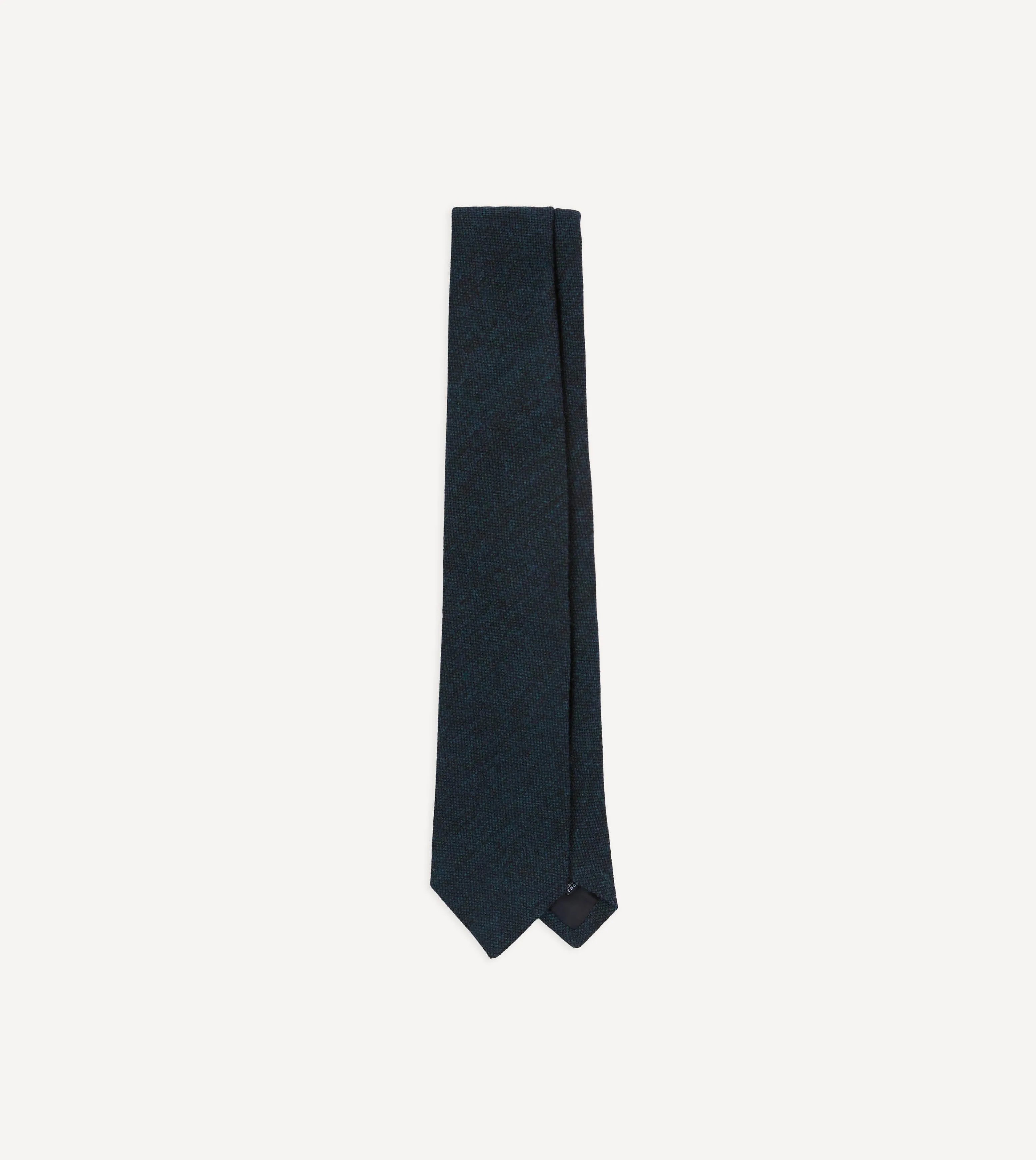 Navy Shetland Wool Tipped Tie sold by Drake's London