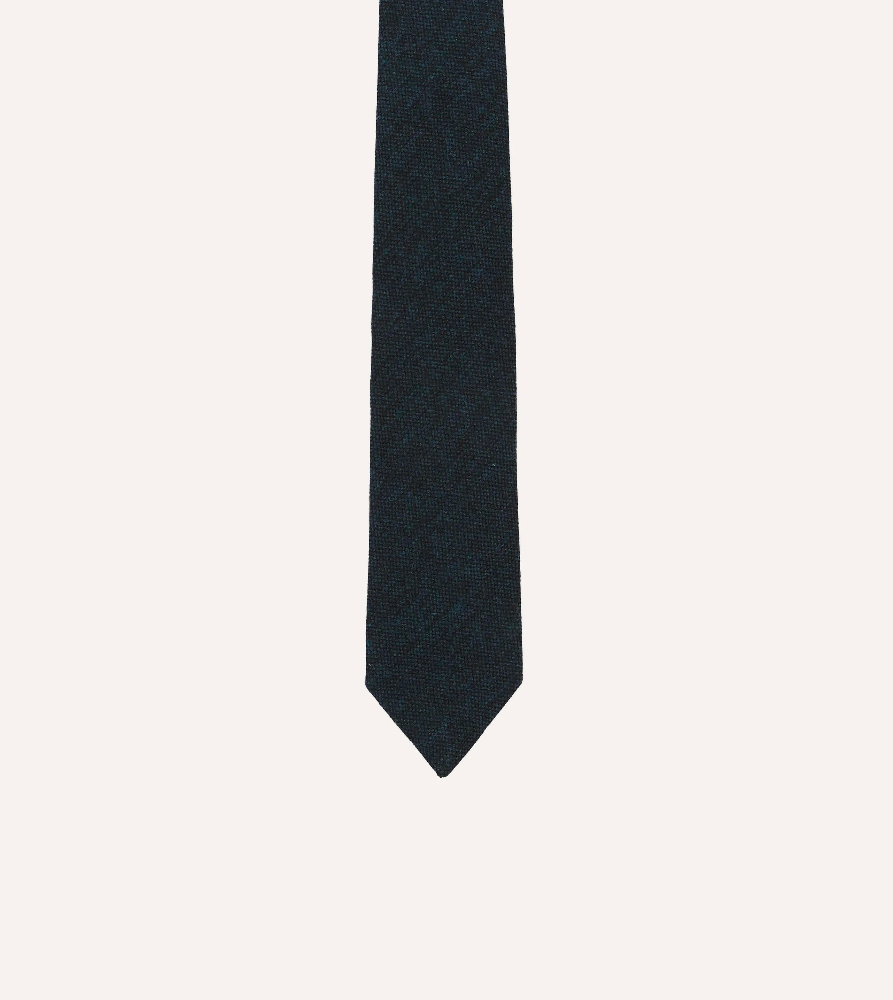 Navy Shetland Wool Tipped Tie sold by Drake's London product image thumbnail 3