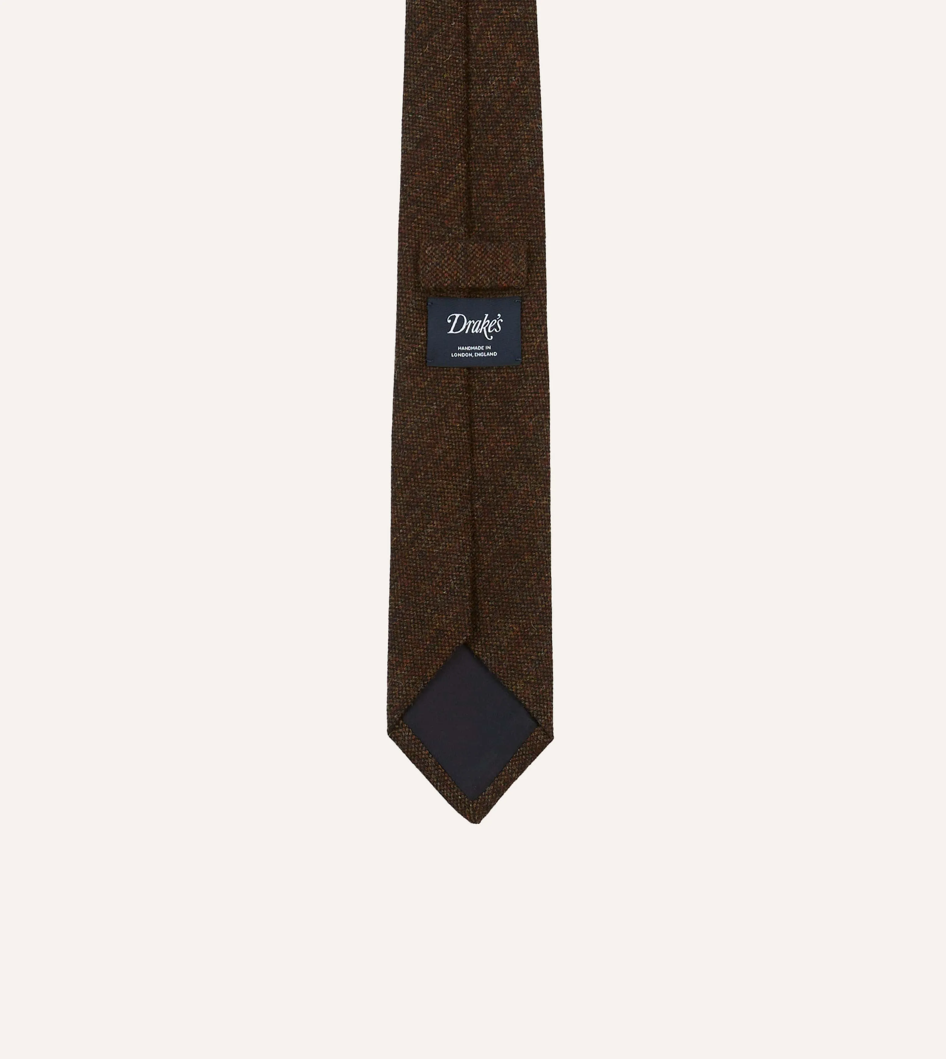 Rust Shetland Wool Tipped Tie sold by Drake's London product image thumbnail 4