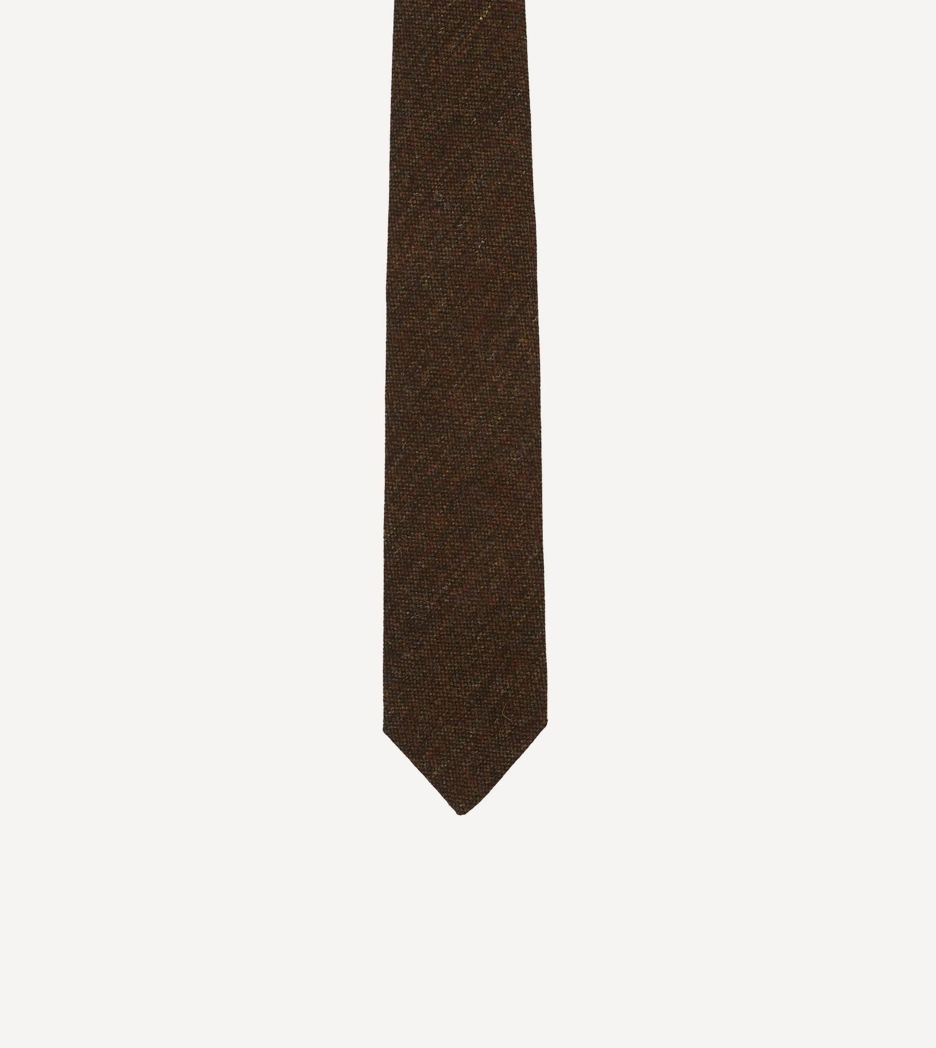 Rust Shetland Wool Tipped Tie sold by Drake's London product image thumbnail 3