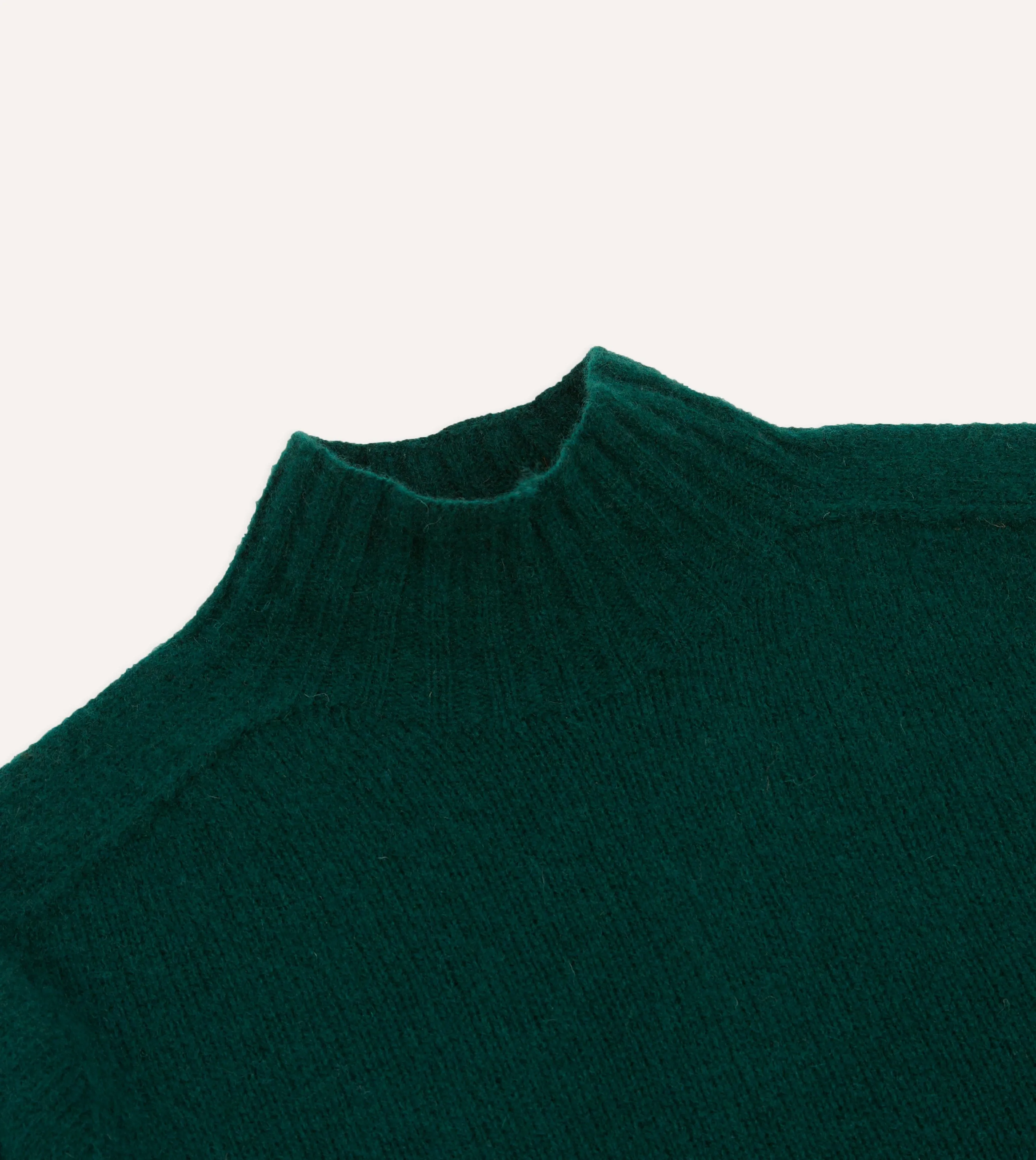 Green Brushed Shetland Mock Neck Jumper sold by Drake's London product image thumbnail 3