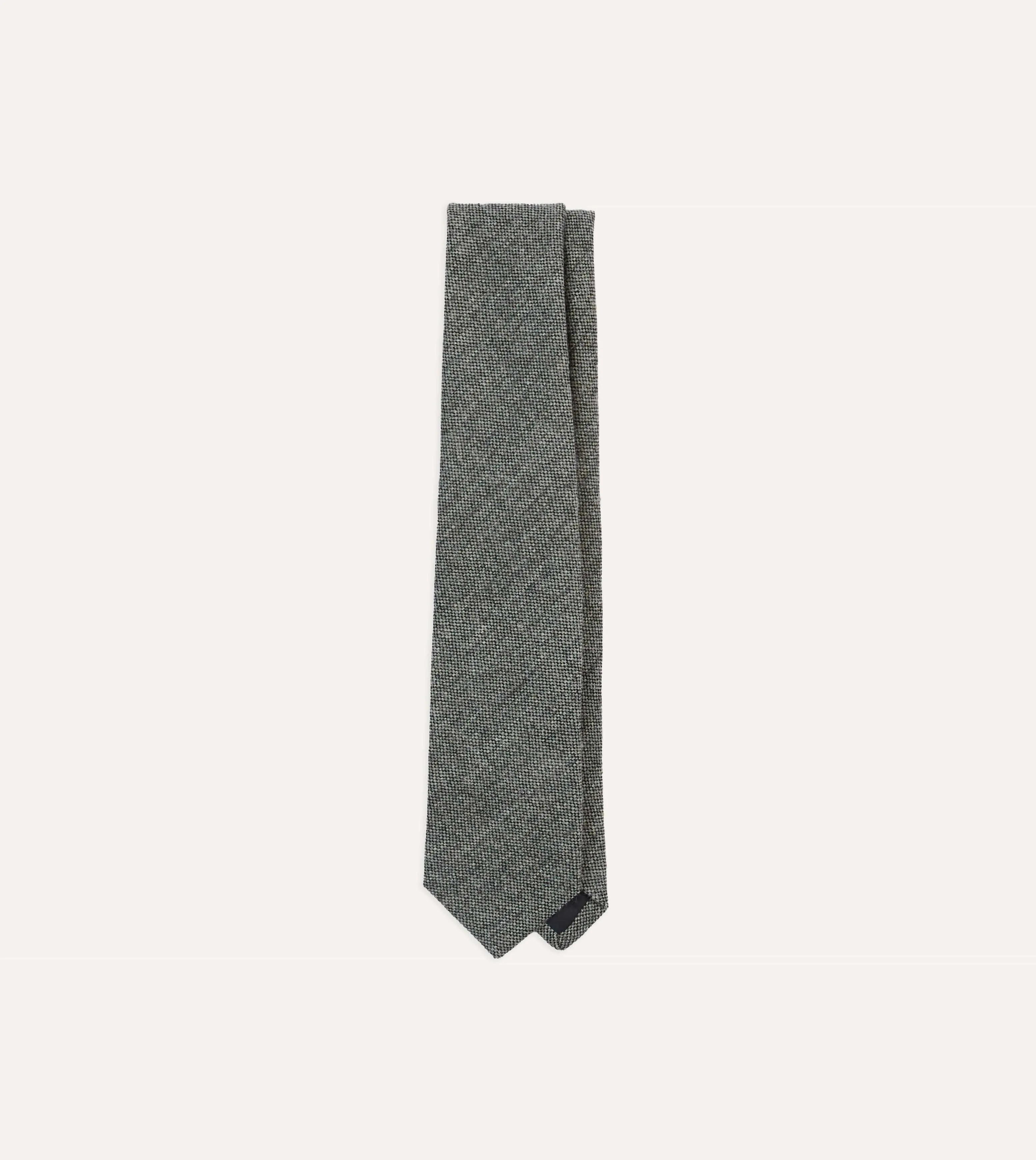 Grey Shetland Wool Tipped Tie sold by Drake's London