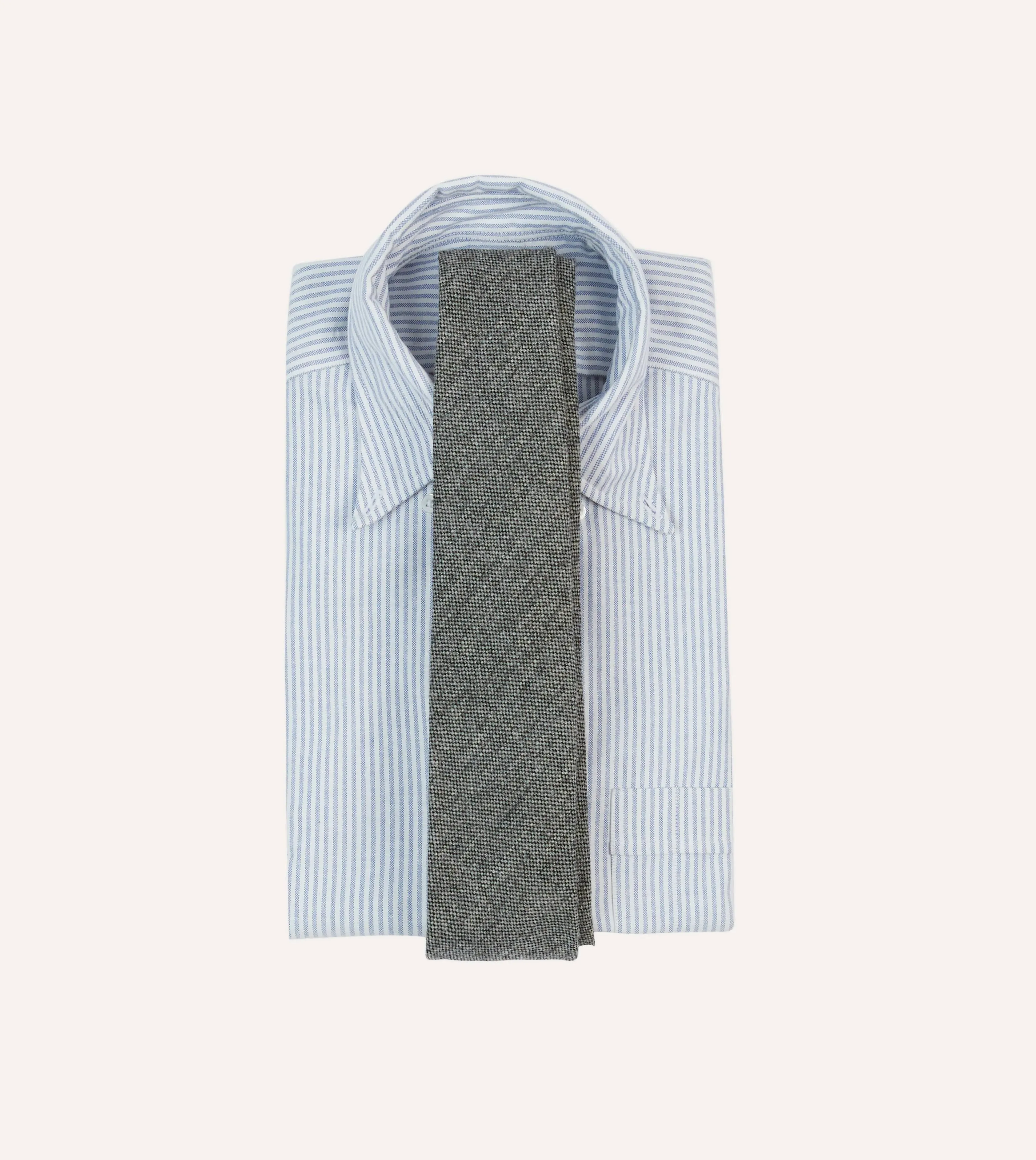 Grey Shetland Wool Tipped Tie sold by Drake's London product image thumbnail 2