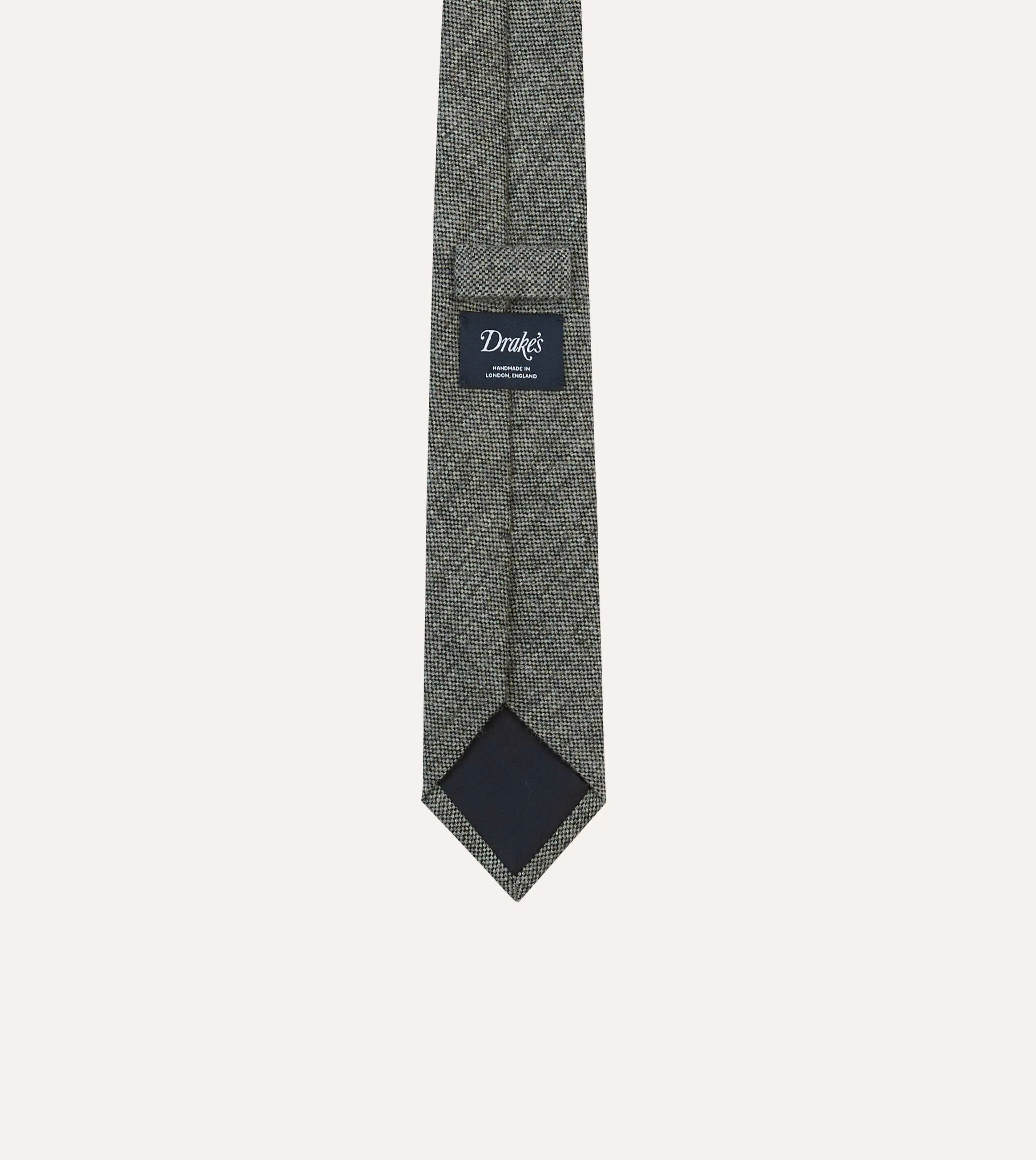 Grey Shetland Wool Tipped Tie sold by Drake's London product image thumbnail 4
