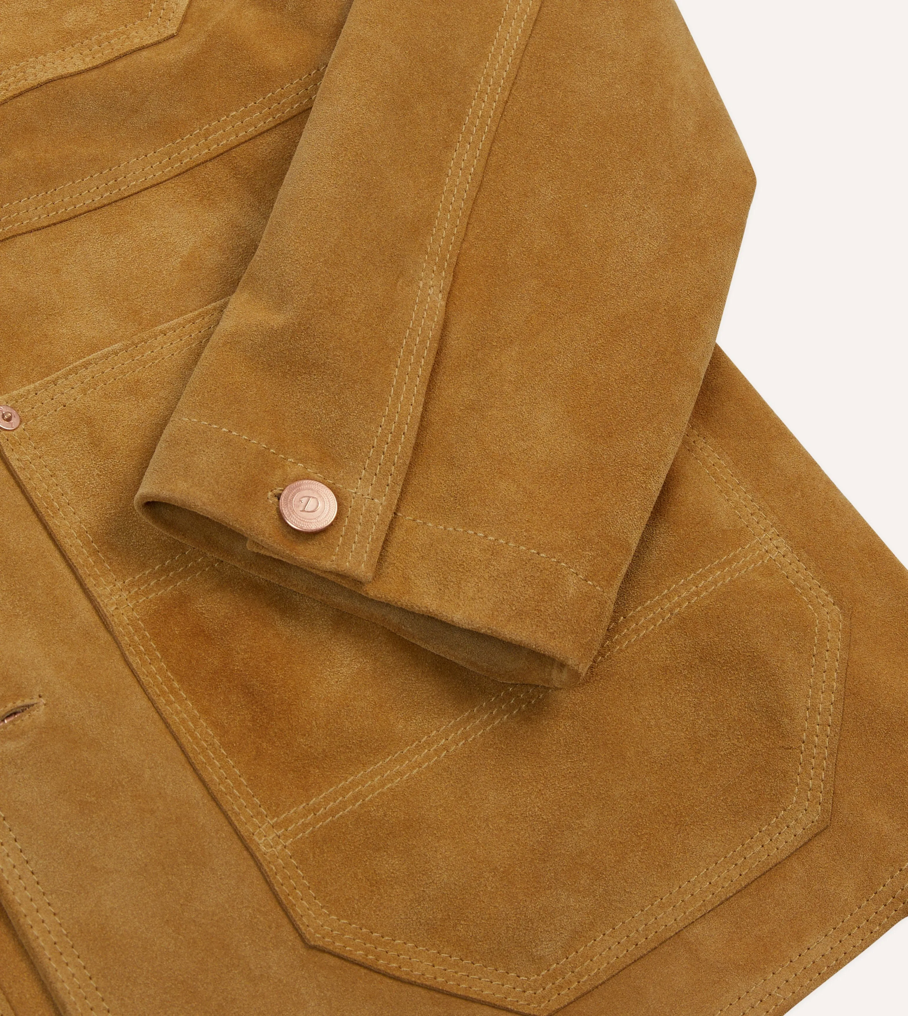 Sand Suede Welder Jacket sold by Drake's London product image thumbnail 5