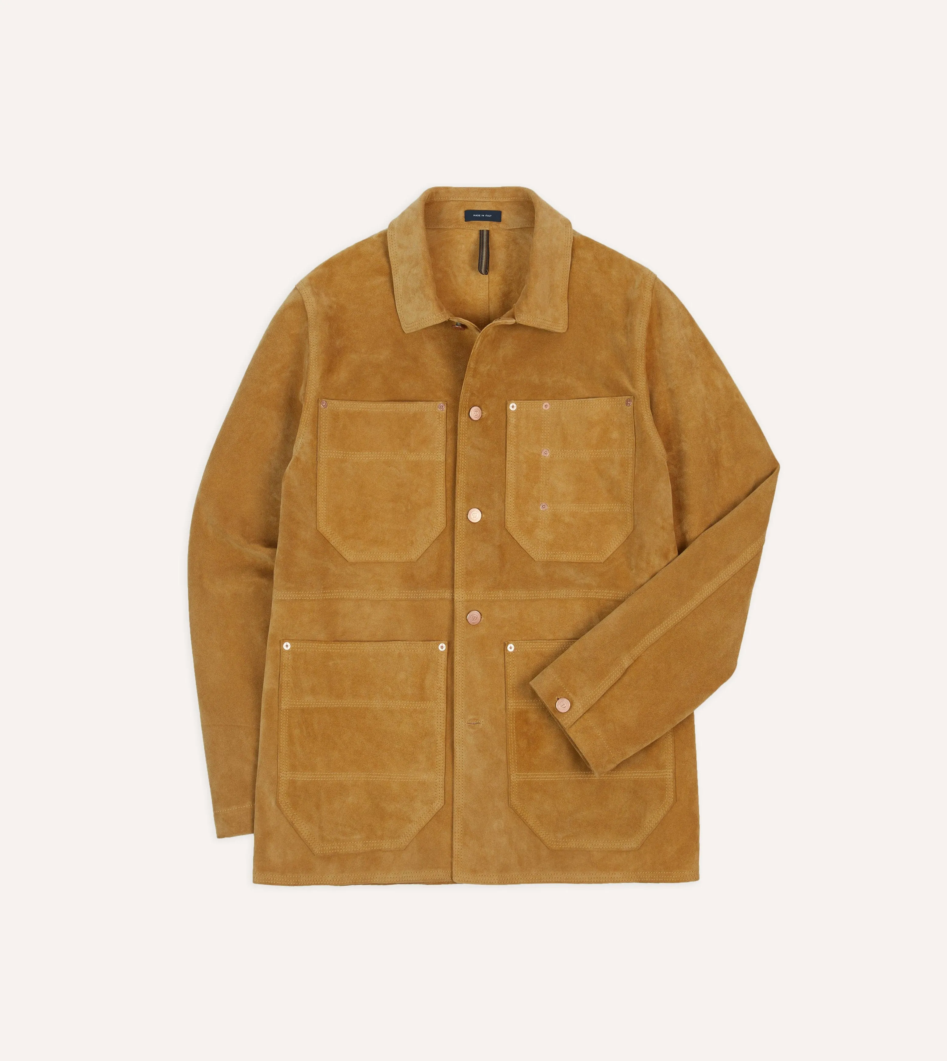 Sand Suede Welder Jacket sold by Drake's London