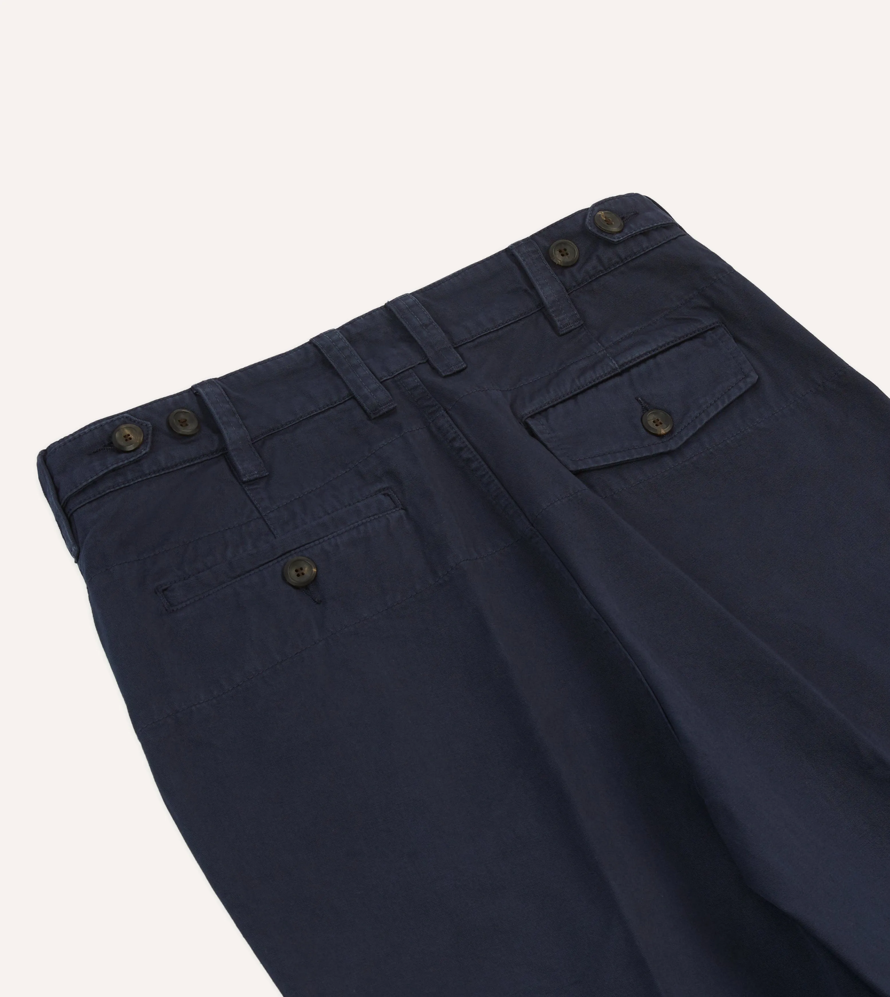 Navy Cotton Flat Front Chino sold by Drake's London product image thumbnail 5