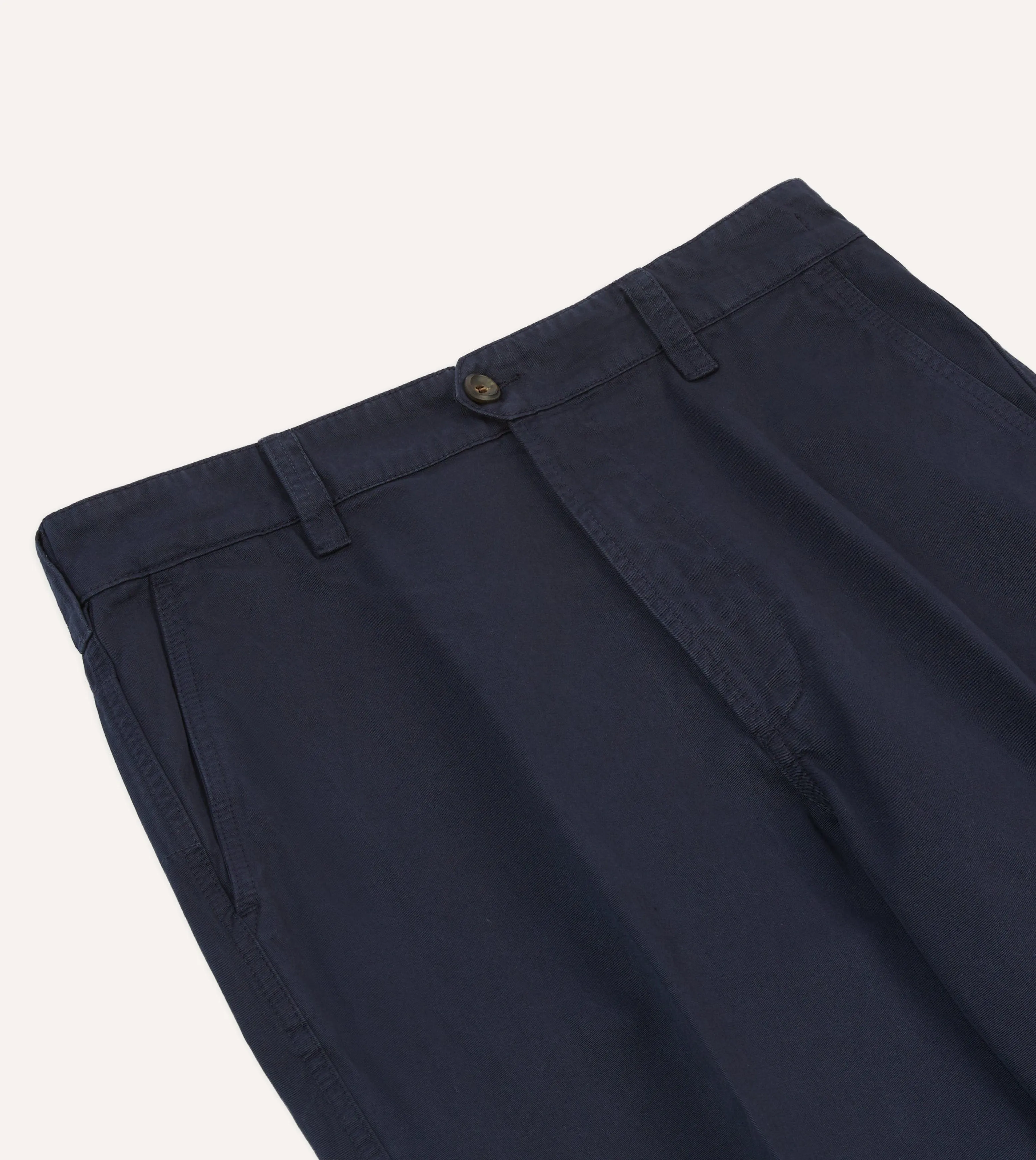 Navy Cotton Flat Front Chino sold by Drake's London product image thumbnail 4