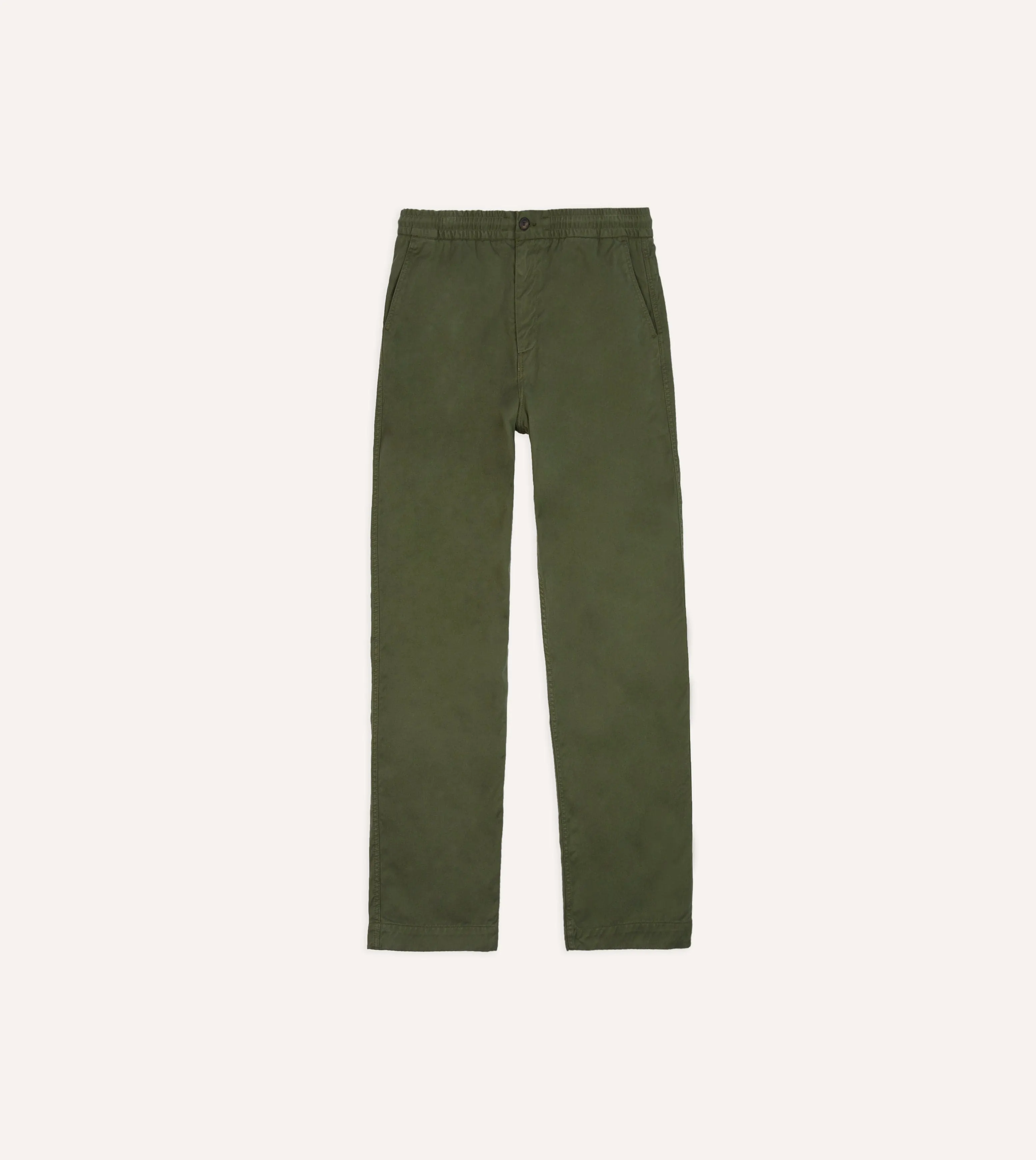 Olive Cotton Drawstring Trousers sold by Drake's London product image thumbnail 3
